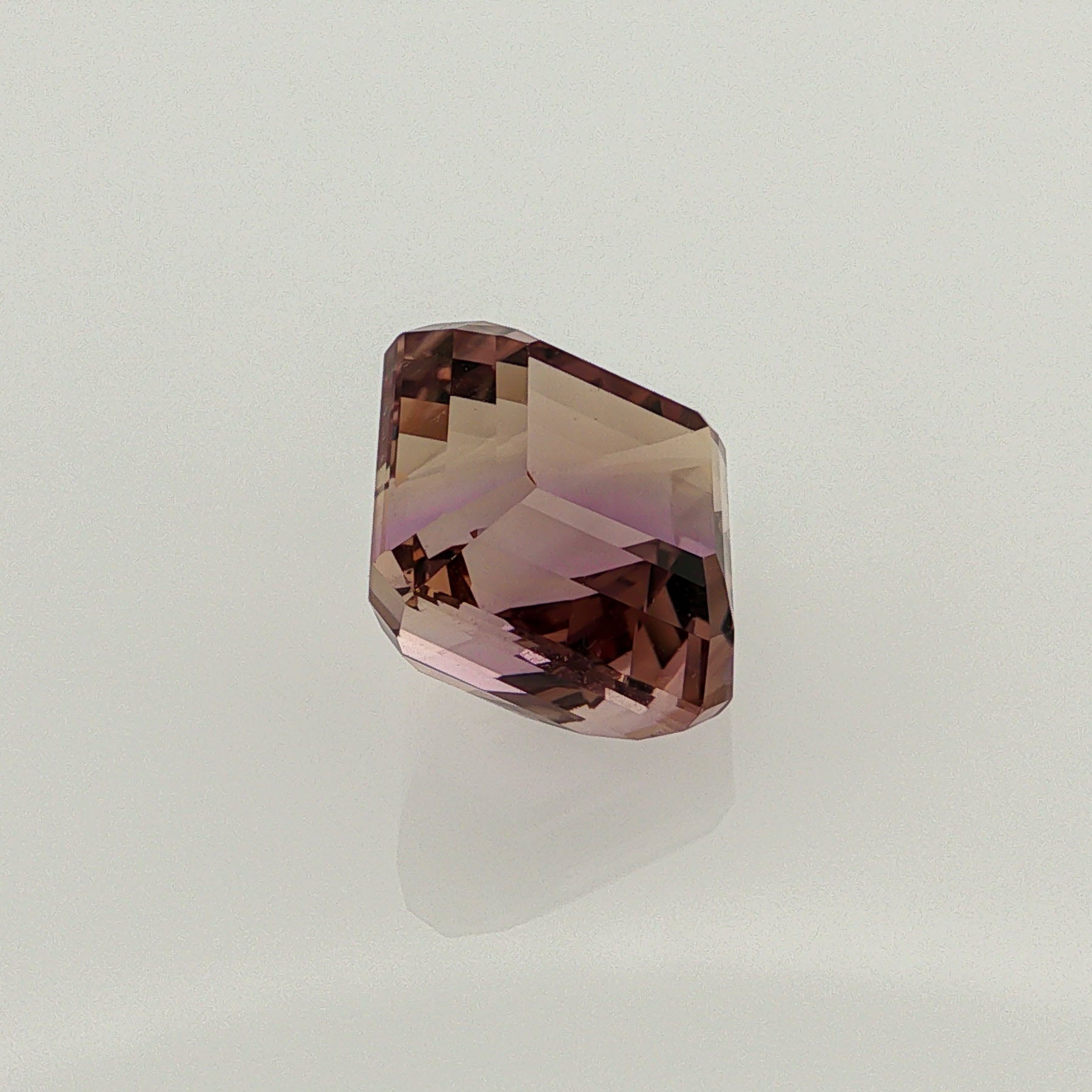 Natural ametrine, bicolor - purple / yellow, octagon cut, 12.78 ct, loose gemstone, view 3.