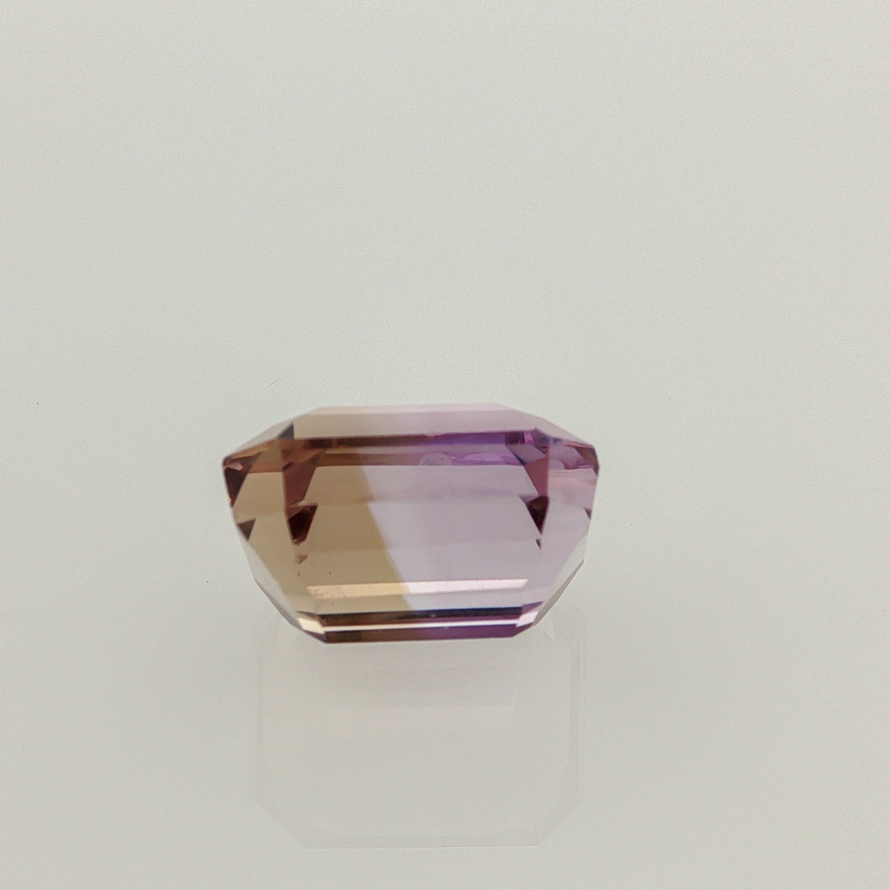 Natural ametrine, light purple / light yellow, emerald cut, 12.79 ct, loose gemstone, view 3.