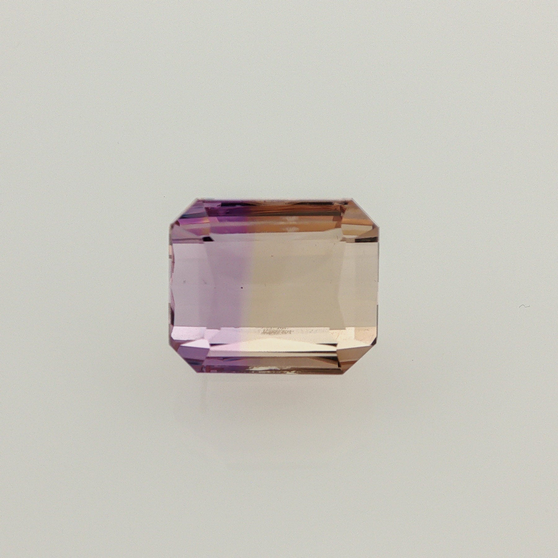 Natural ametrine, light purple / light yellow, octagon cut, 13.39 ct, loose gemstone.