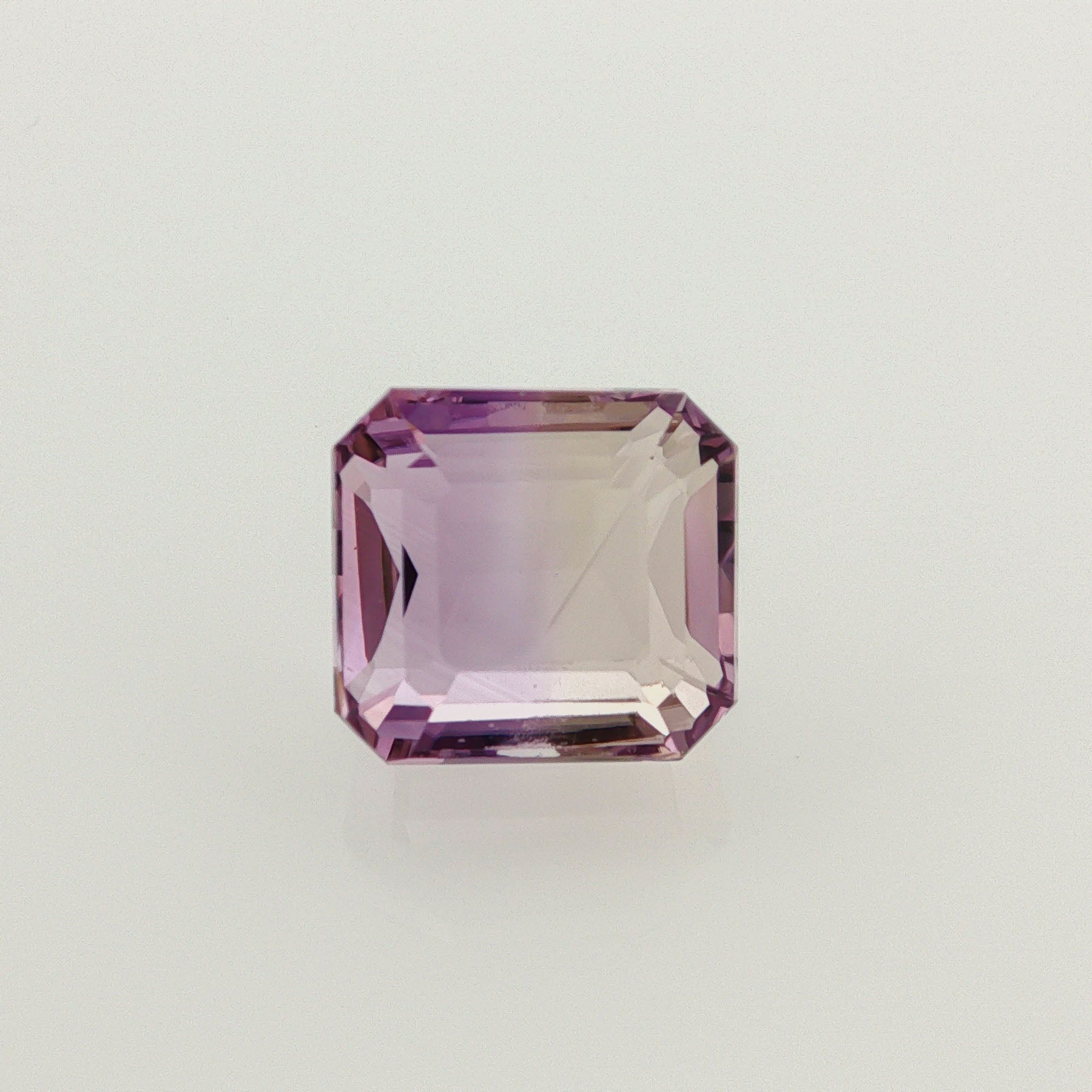 Natural ametrine, light purple / light yellow, octagon cut, 13.51 ct, loose gemstone.