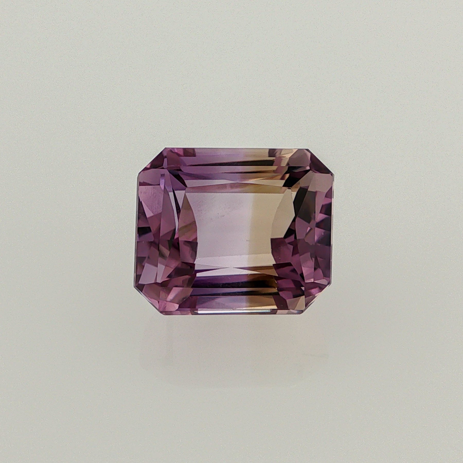 Natural ametrine, light purple / light yellow, octagon cut, 13.7 ct, loose gemstone.