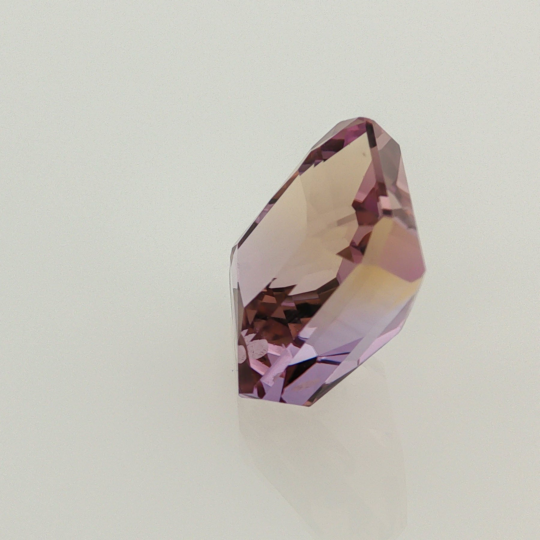Natural ametrine, light purple / light yellow, octagon cut, 13.76 ct, loose gemstone, view 2.