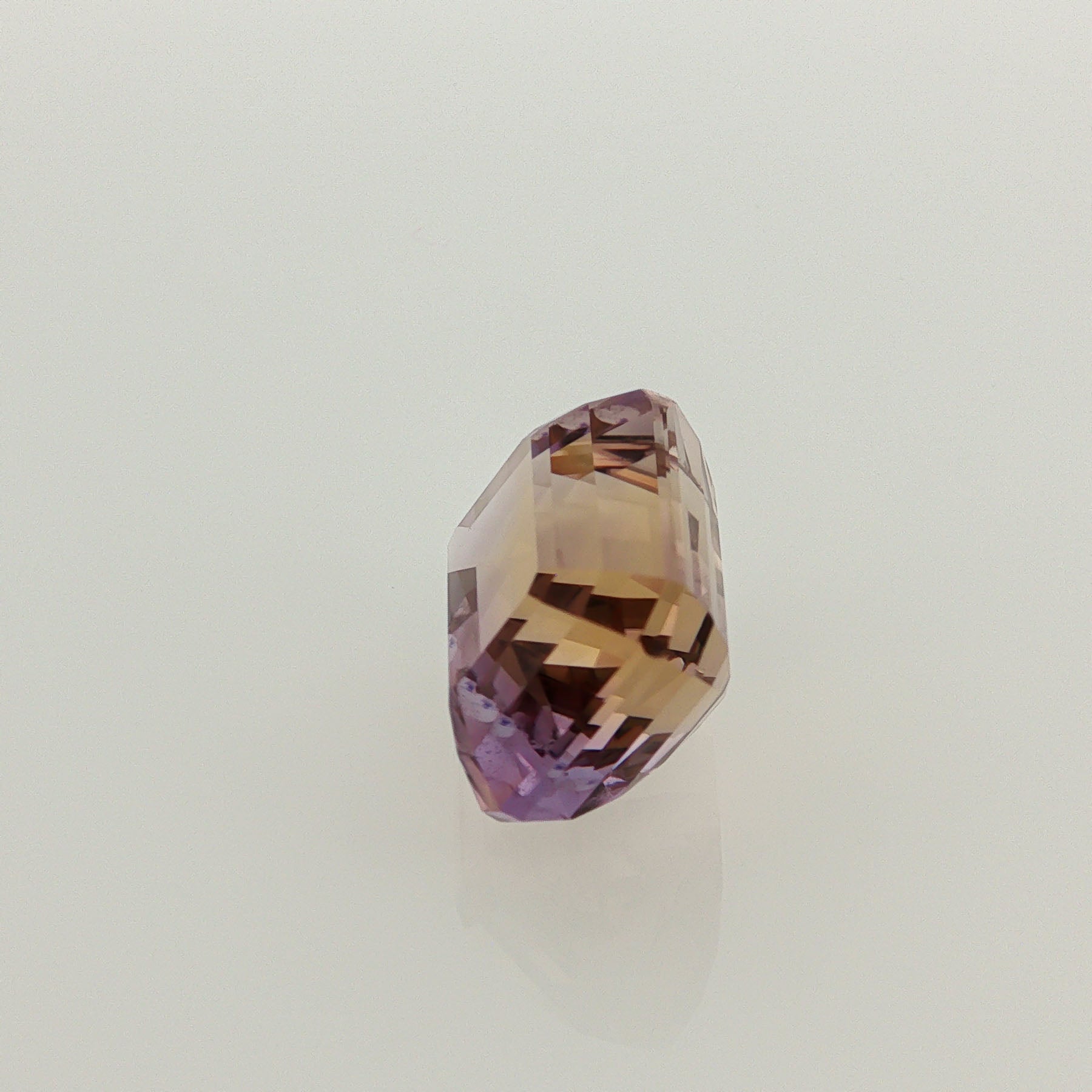 Natural ametrine, light purple / light yellow, emerald cut, 14.25 ct, loose gemstone, view 2.