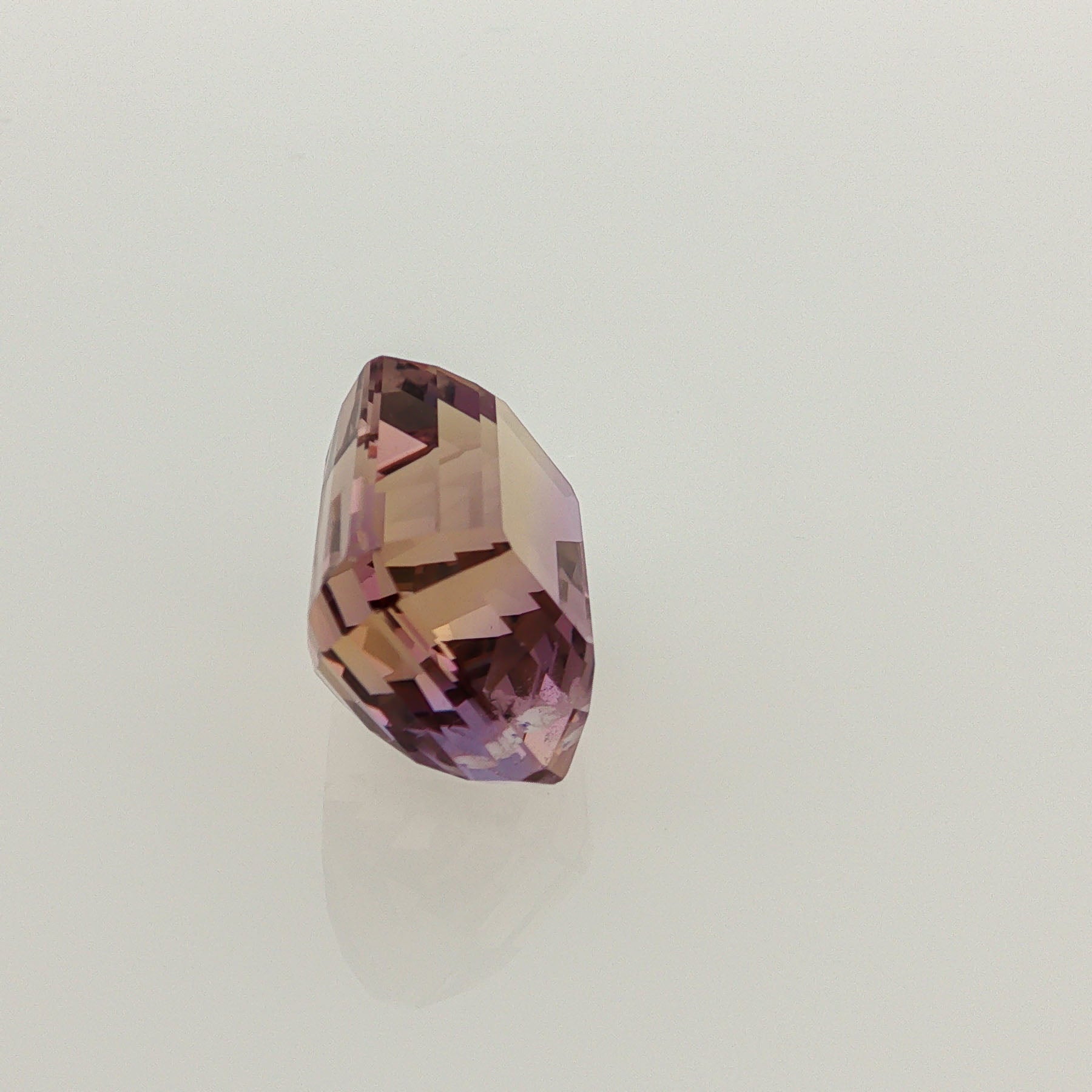 Natural ametrine, light purple / light yellow, emerald cut, 14.25 ct, loose gemstone, view 4.