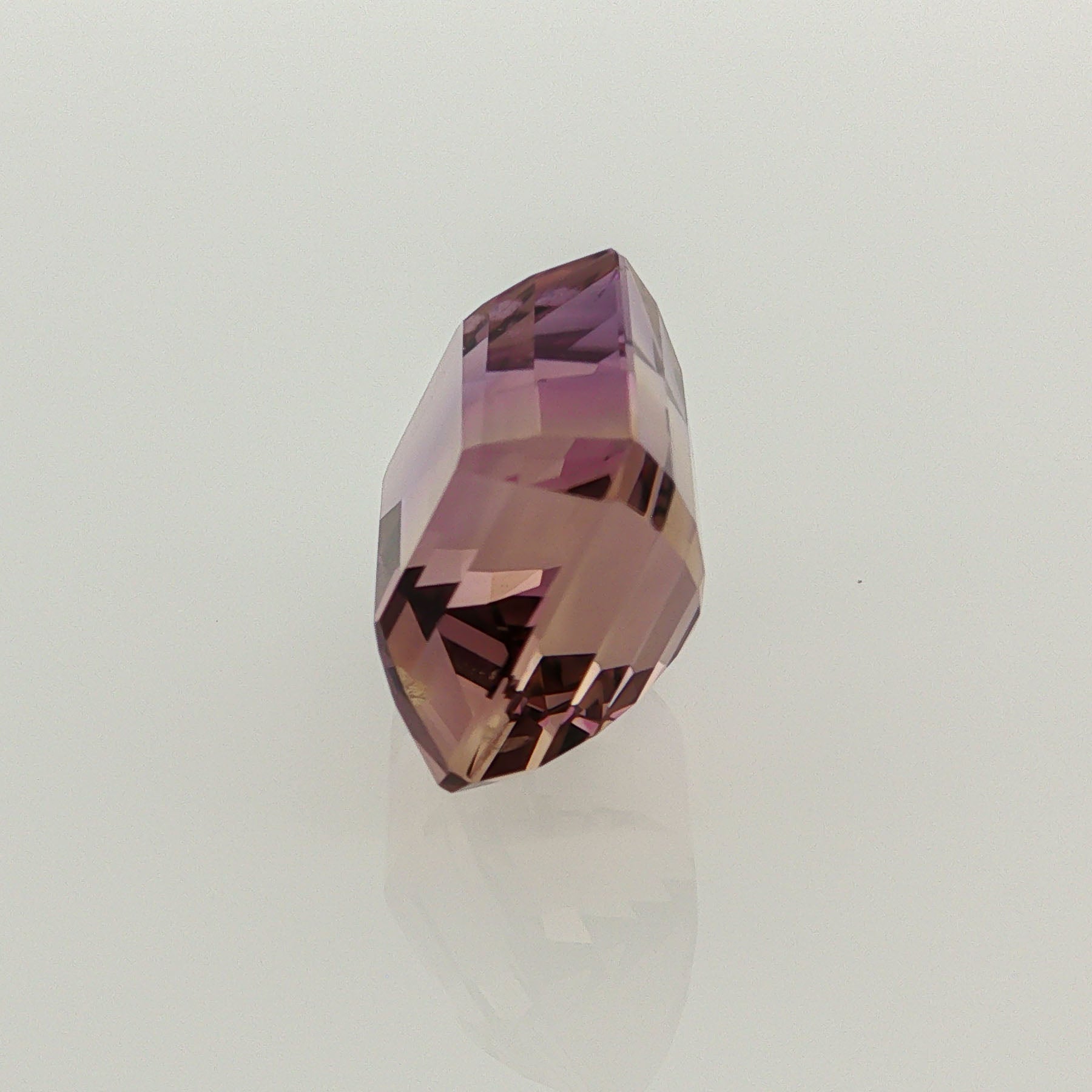 Natural ametrine, bicolor - vivid purple / vivid yellow, emerald cut, 14.37 ct, loose gemstone, view 2.