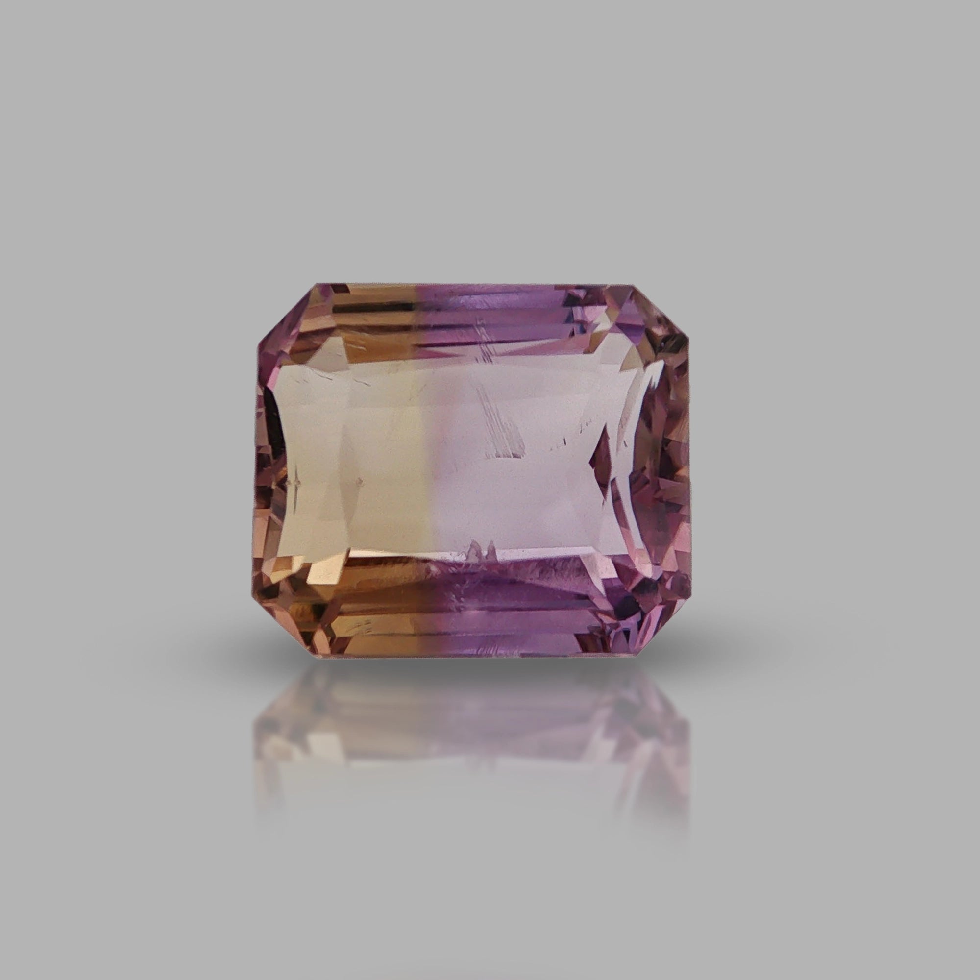 Natural ametrine, bicolor - purple / yellow, octagon cut, 14.78 ct, loose gemstone, view 5.