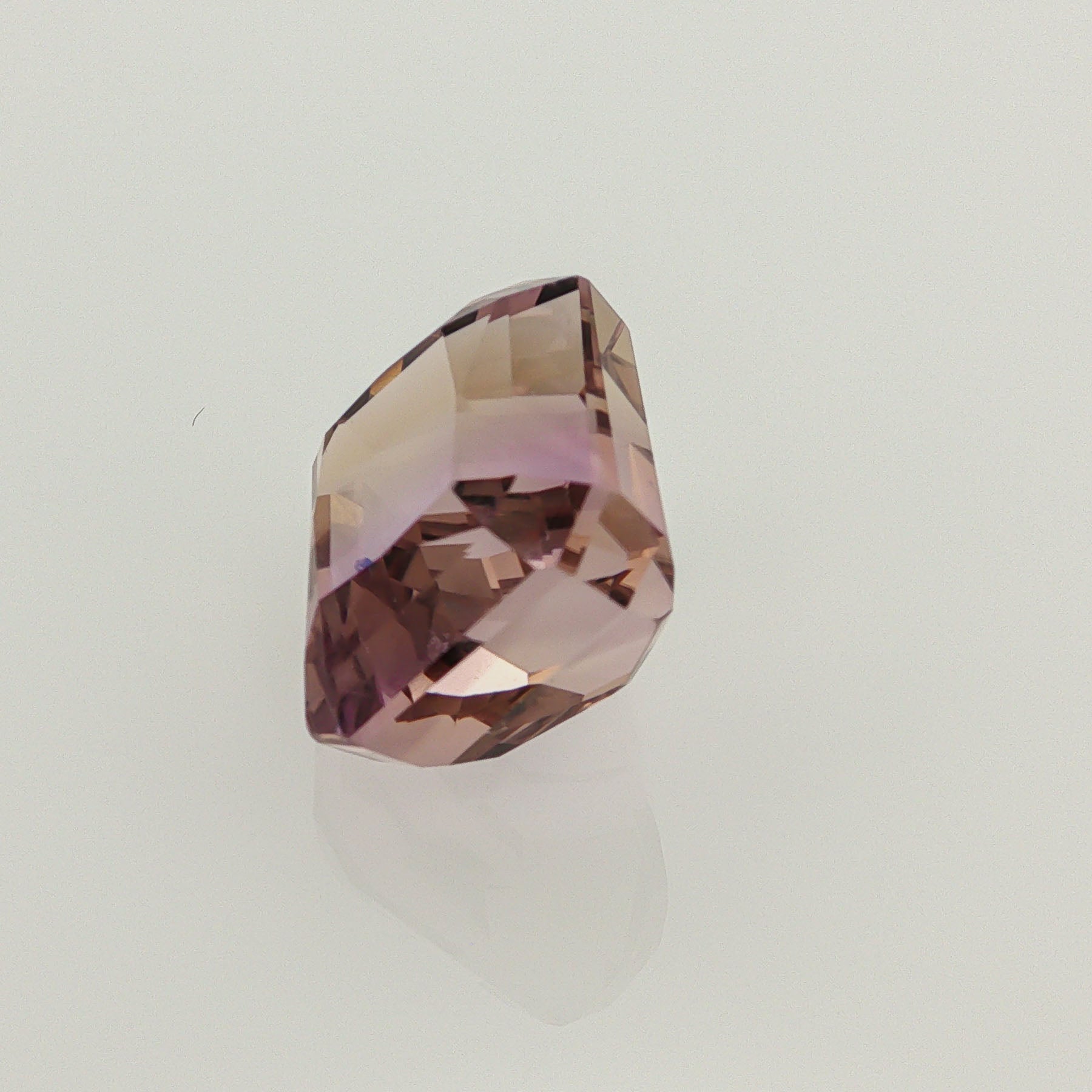 Natural ametrine, bicolor - purple / yellow, octagon cut, 14.78 ct, loose gemstone, view 2.