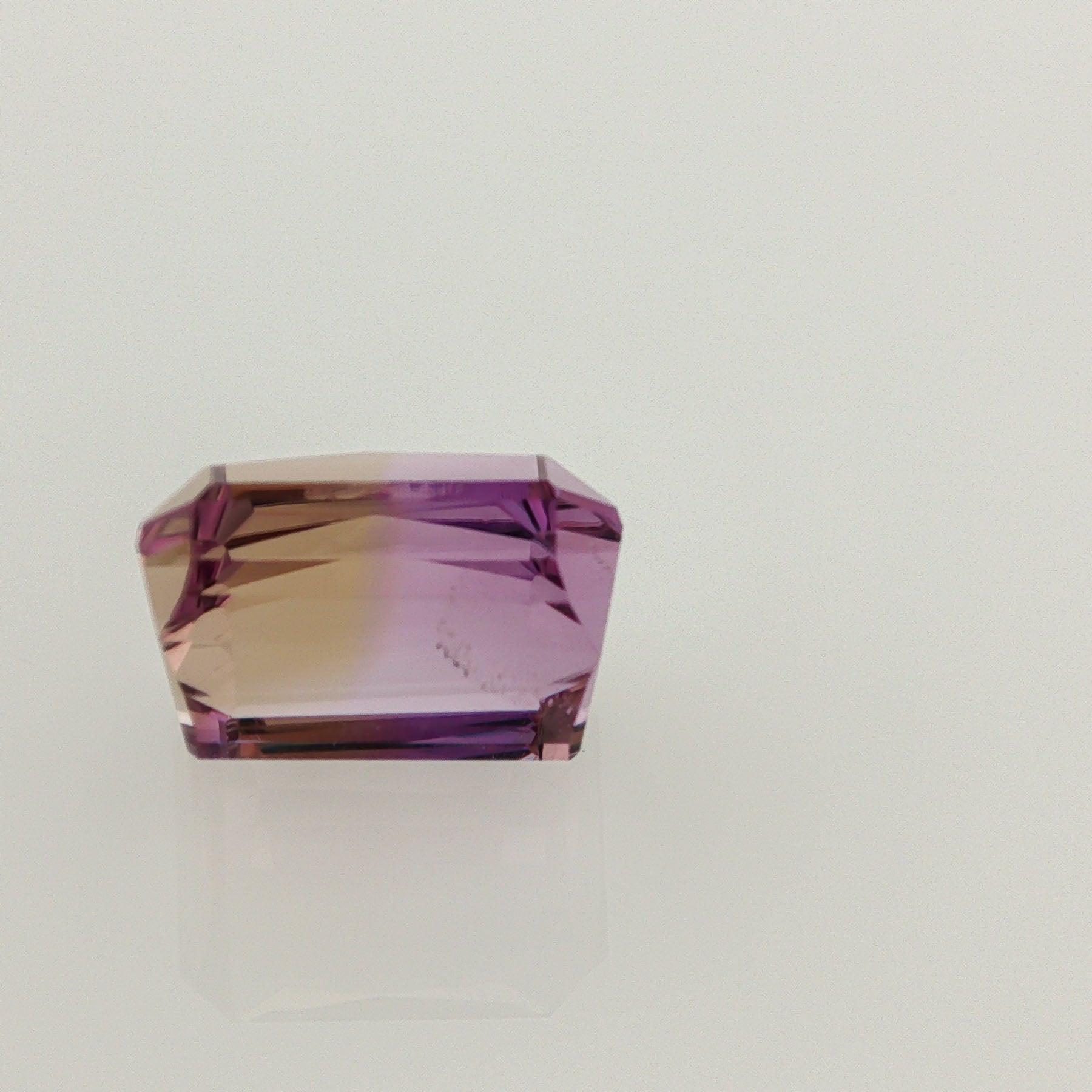 Natural ametrine, bicolor - purple / yellow, octagon cut, 14.79 ct, loose gemstone, view 3.