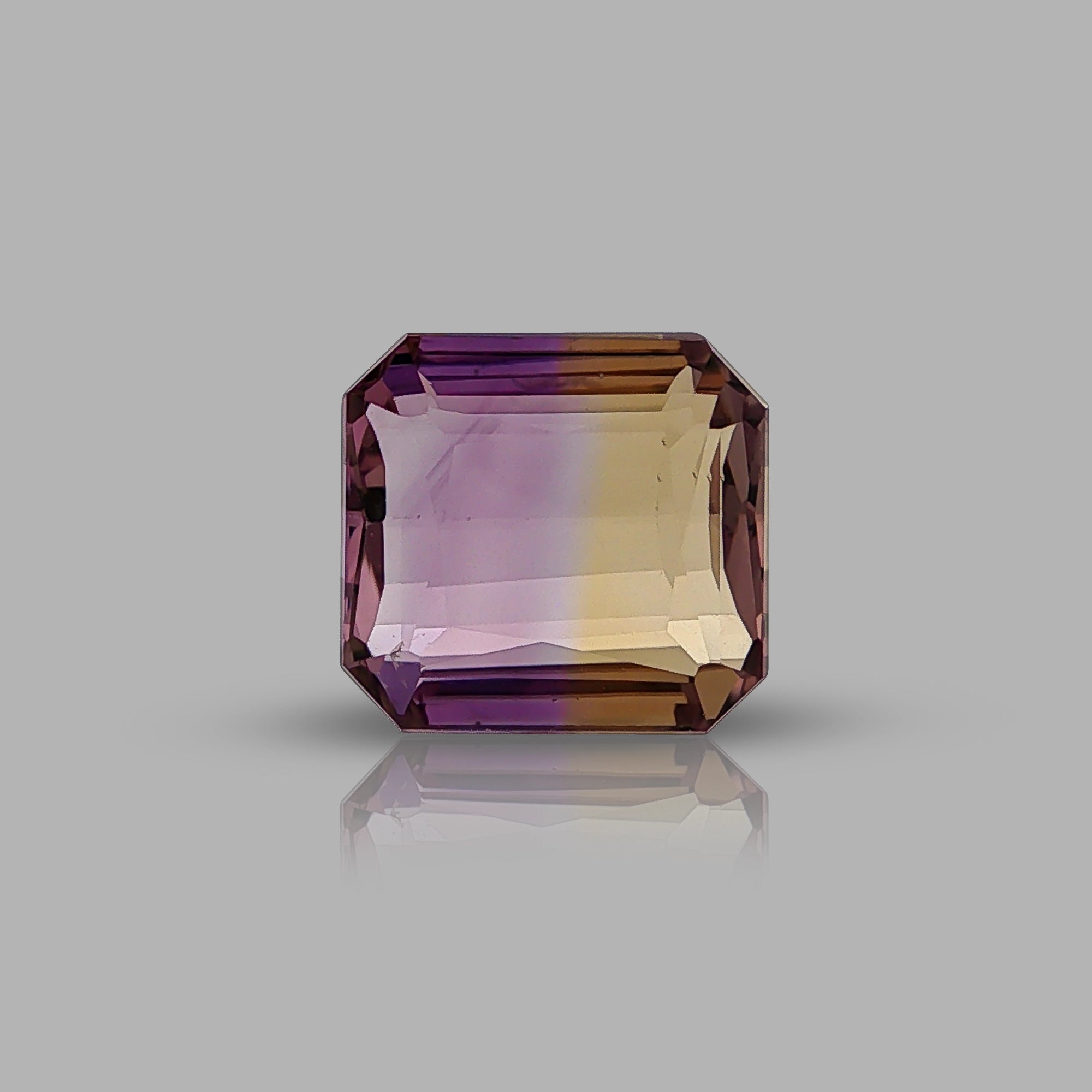 Natural ametrine, bicolor - purple / yellow, octagon cut, 14.93 ct, loose gemstone.