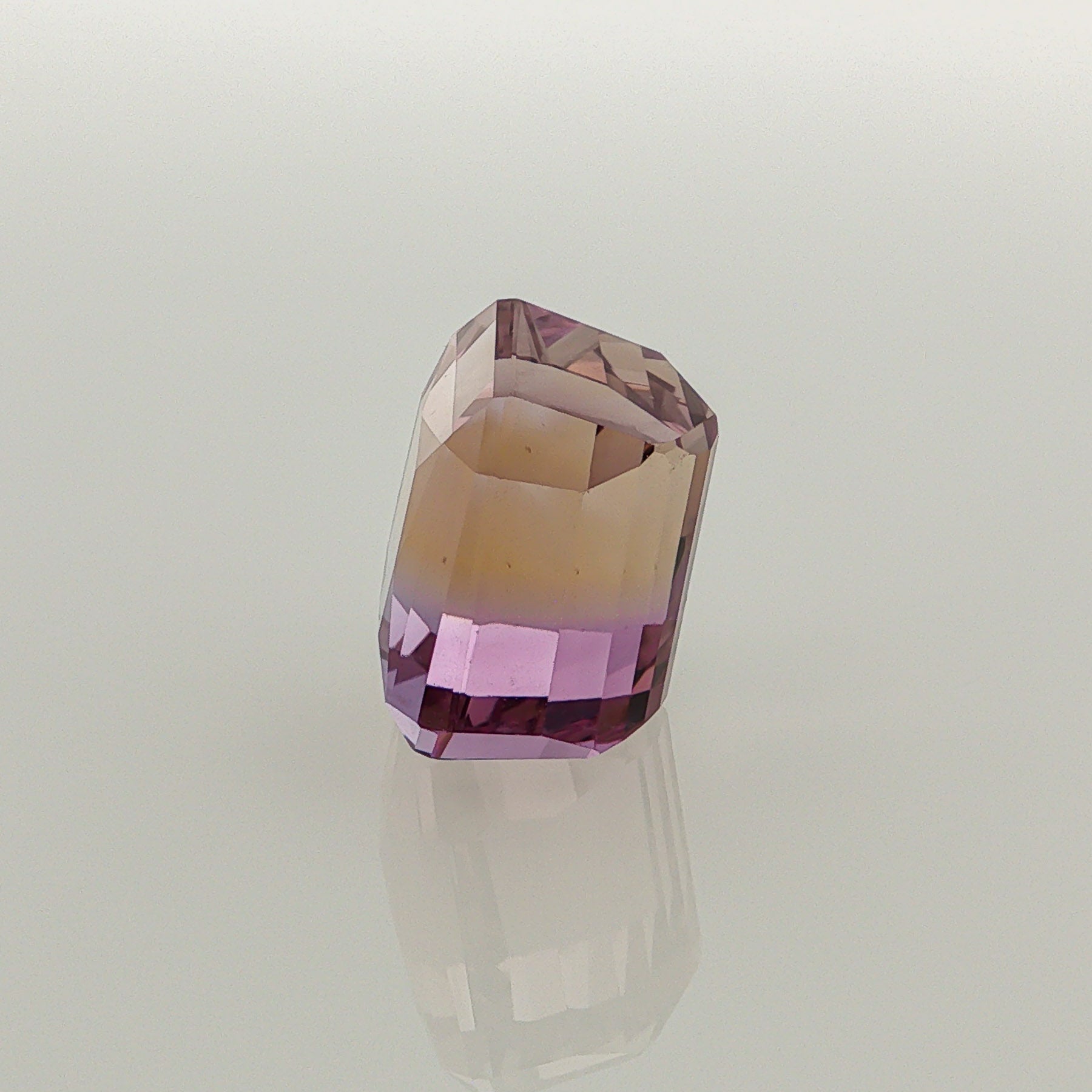 Natural ametrine, bicolor - purple / yellow, octagon cut, 16.38 ct, loose gemstone, view 2.