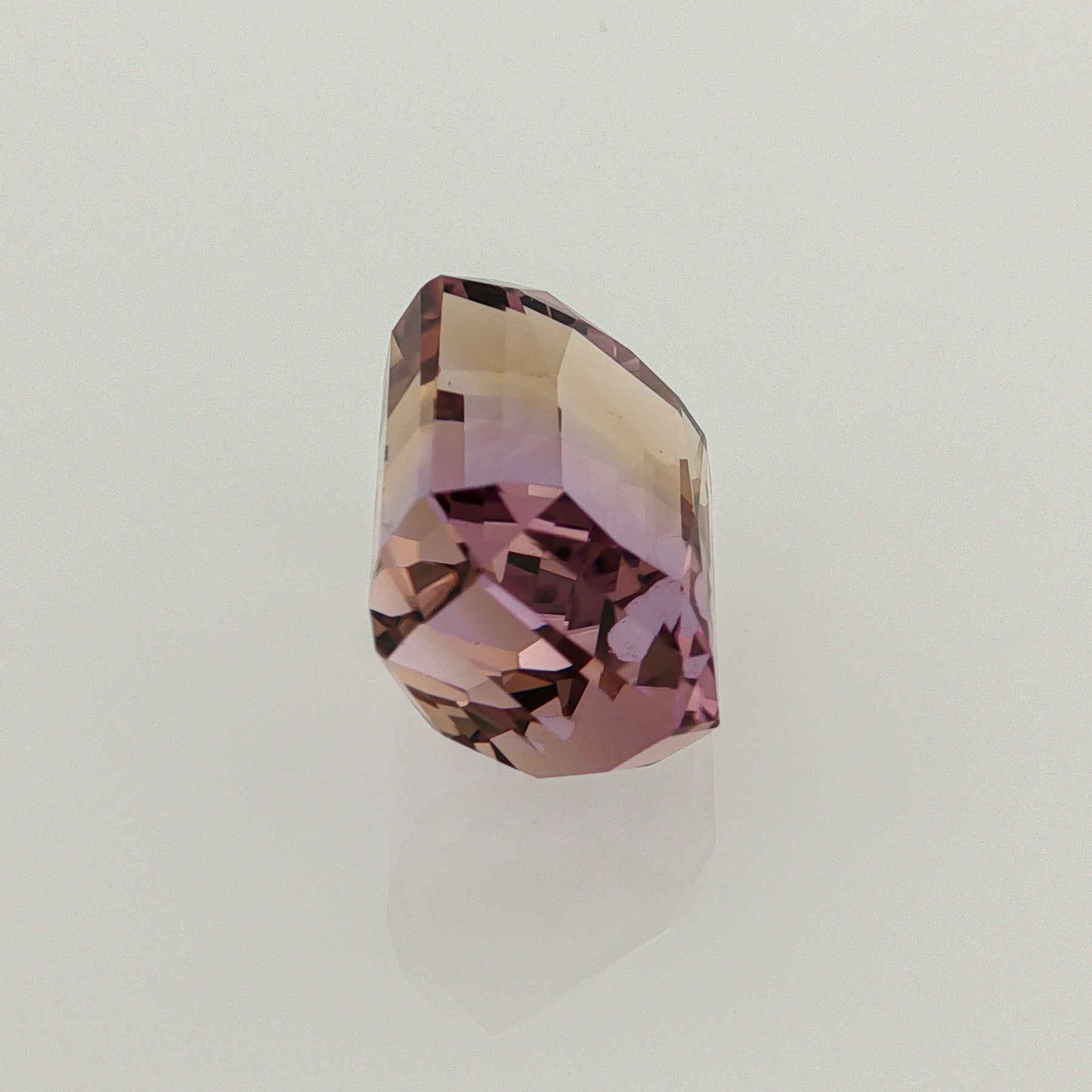 Natural ametrine, bicolor - vivid purple / vivid yellow, emerald cut, 16.66 ct, loose gemstone, view 4.