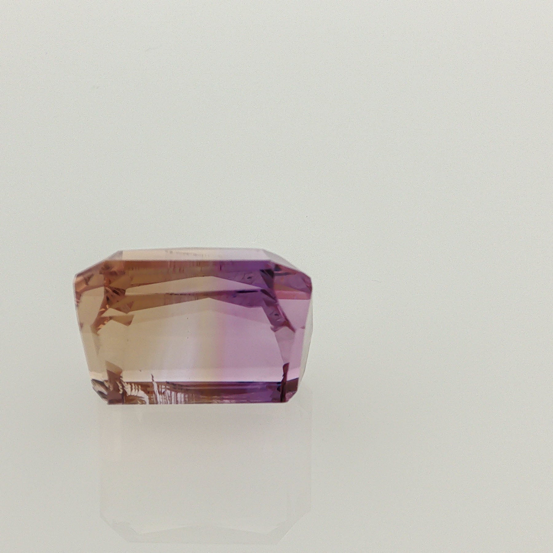 Natural ametrine, bicolor - purple / yellow, octagon cut, 17.01 ct, loose gemstone, view 4.
