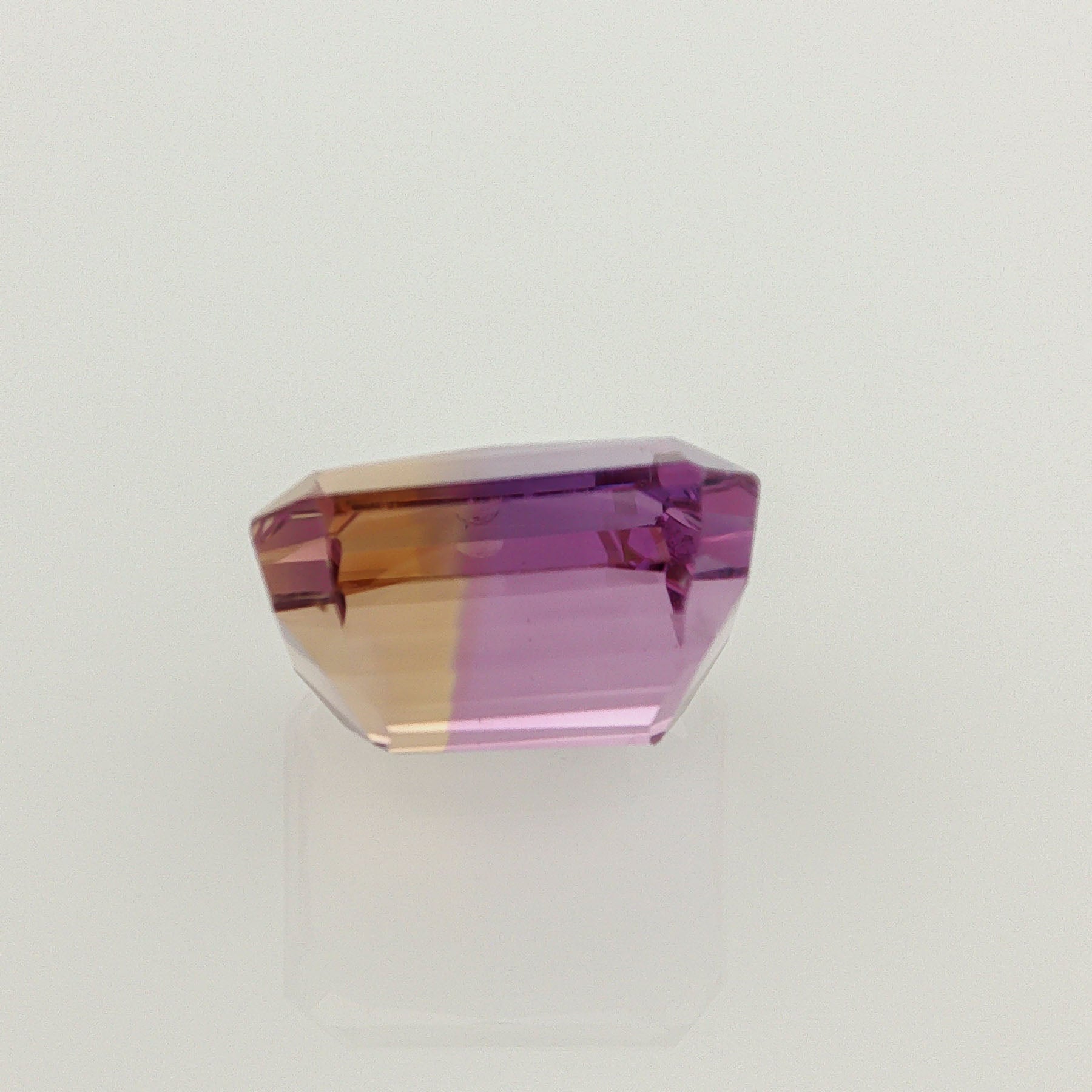 Natural ametrine, bicolor - vivid purple / vivid yellow, octagon cut, 17.13 ct, loose gemstone, view 3.