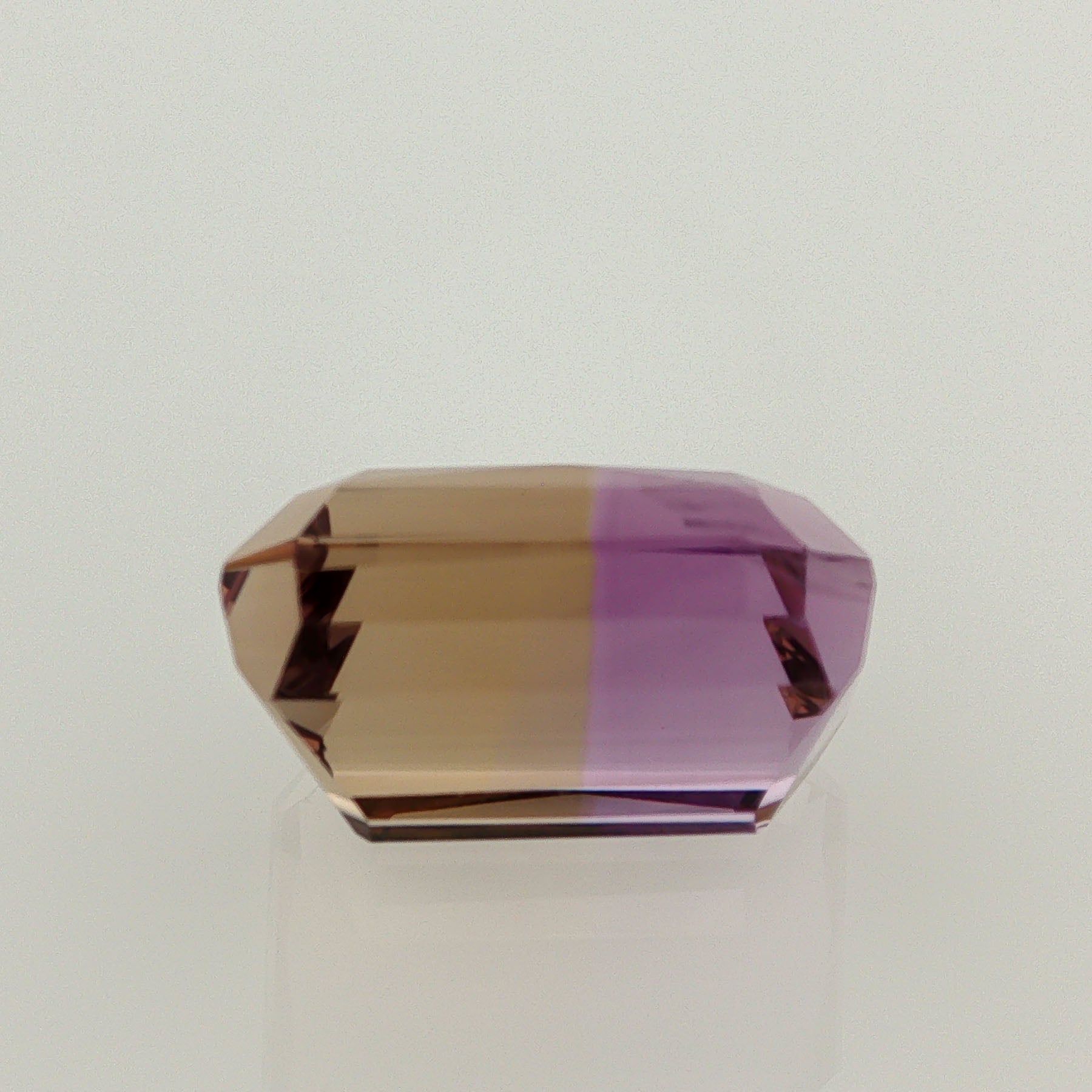Natural ametrine, bicolor - vivid purple / vivid yellow, octagon cut, 17.18 ct, loose gemstone, view 3.