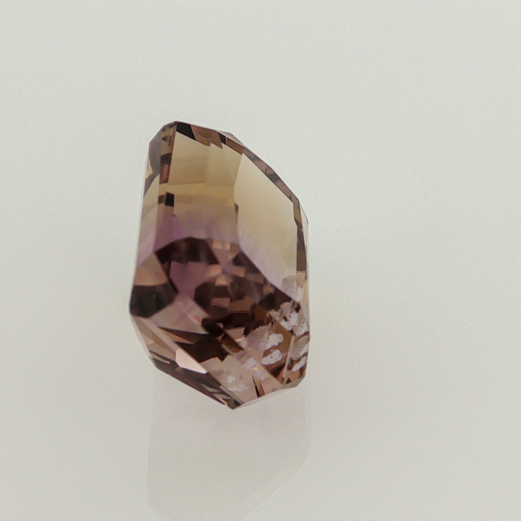 Natural ametrine, bicolor - vivid purple / vivid yellow, octagon cut, 17.18 ct, loose gemstone, view 4.
