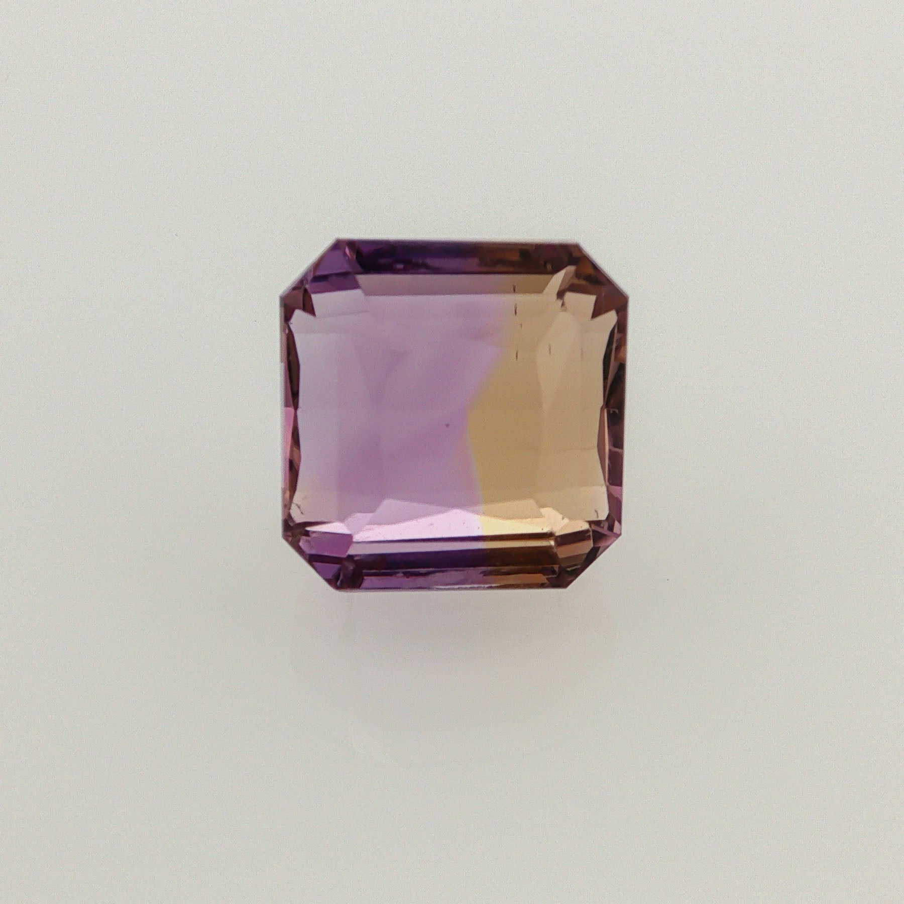 Natural ametrine, bicolor - purple / yellow, octagon cut, 17.5 ct, loose gemstone.