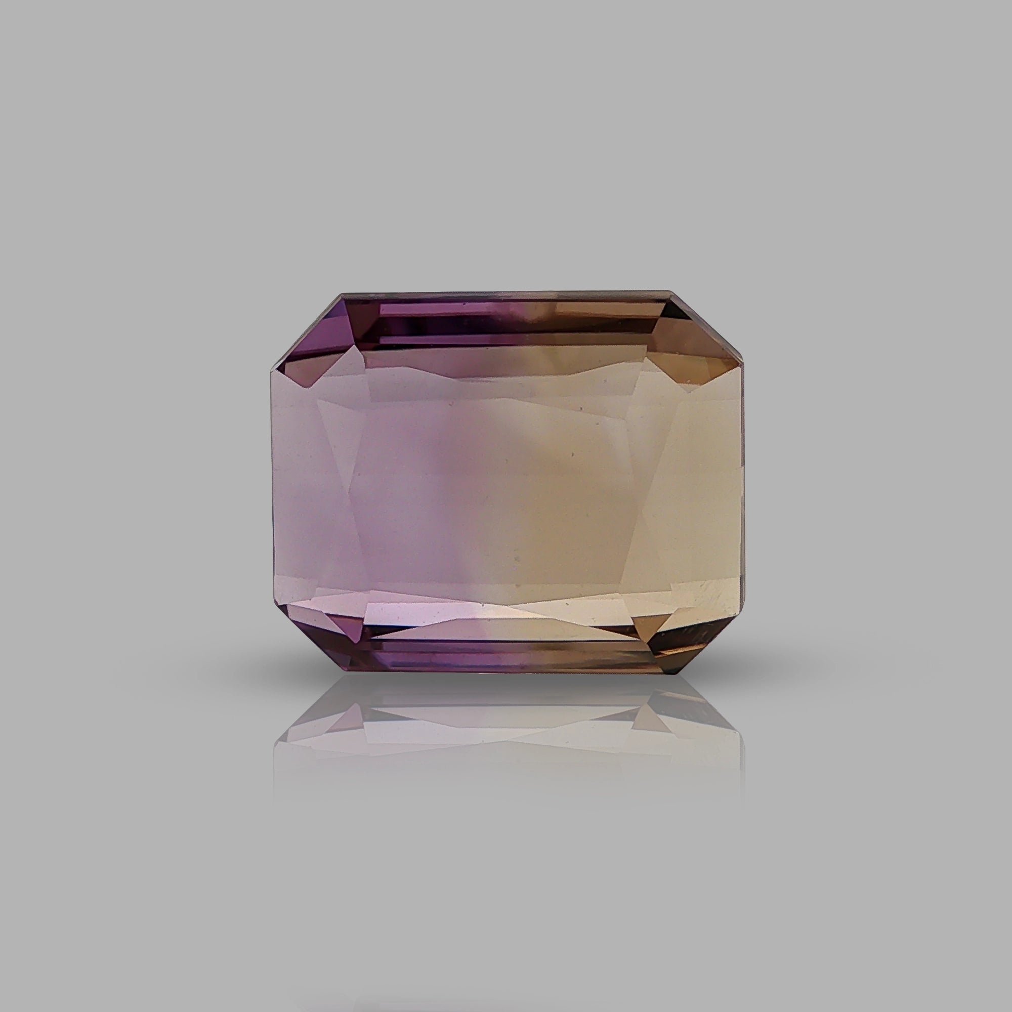 Natural ametrine, bicolor - purple / yellow, octagon cut, 18.52 ct, loose gemstone.