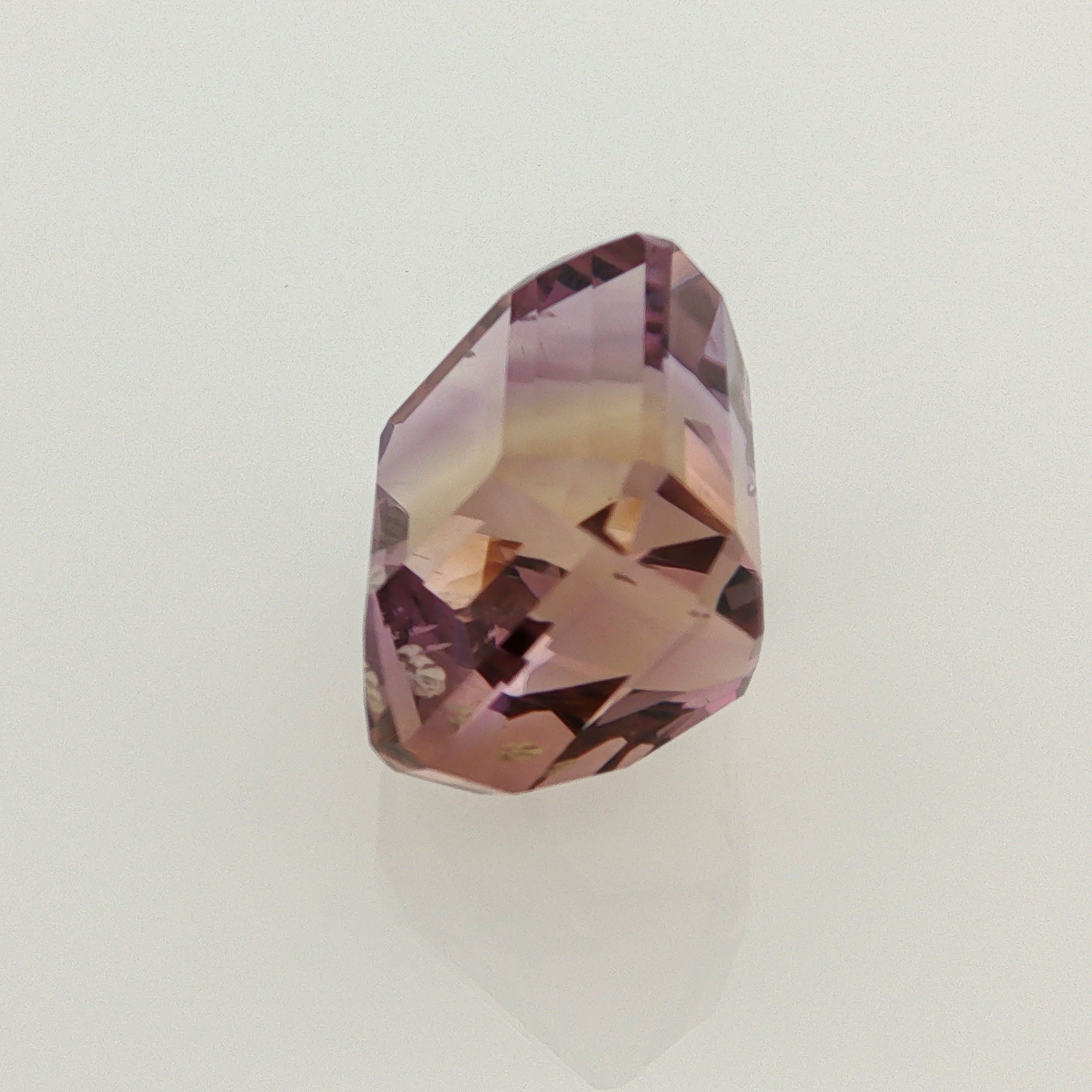 Natural ametrine, bicolor - vivid purple / vivid yellow, emerald cut, 19.57 ct, loose gemstone, view 2.