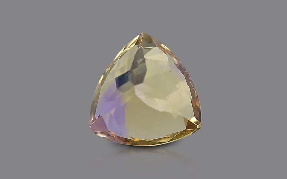 Natural Ametrine 3.52 ct – Triangle Cut, Violet/Yellow, Untreated, GEMTRUE Certified