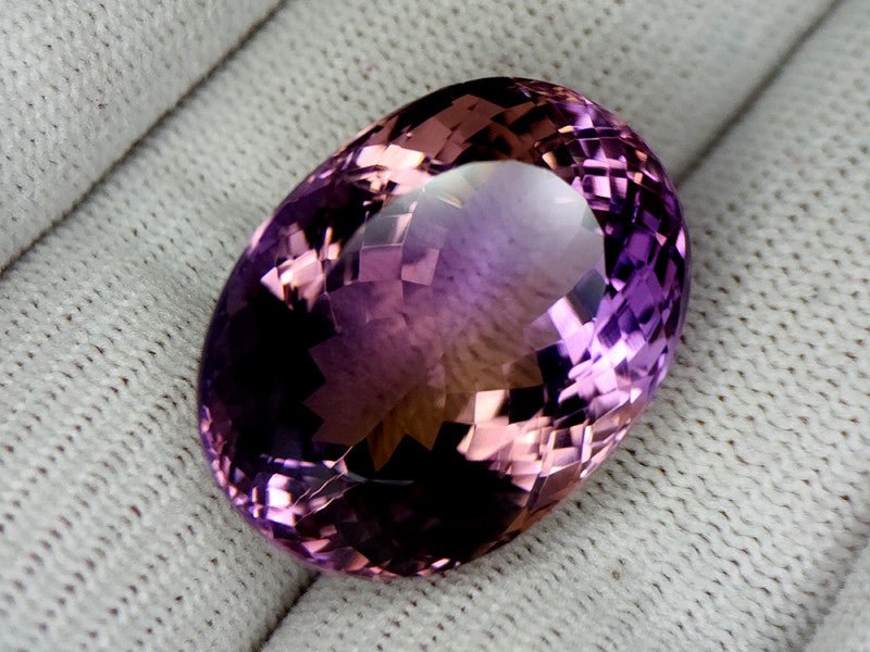Natural Ametrine 44.45 ct – Purple - Yellow, Oval Cut, Untreated, Bolivia