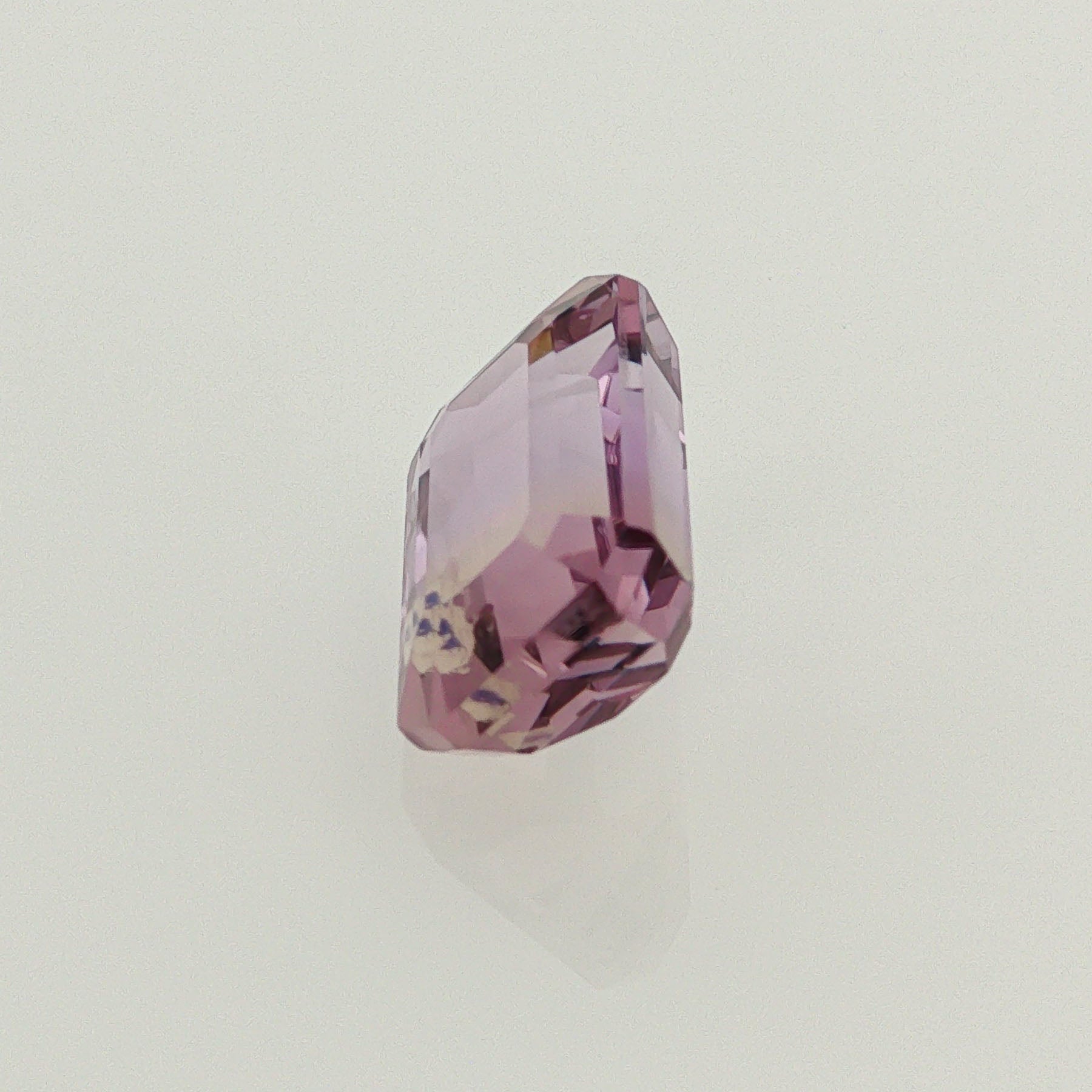 Natural ametrine, light purple / light yellow, emerald cut, 5.91 ct, loose gemstone, view 2.