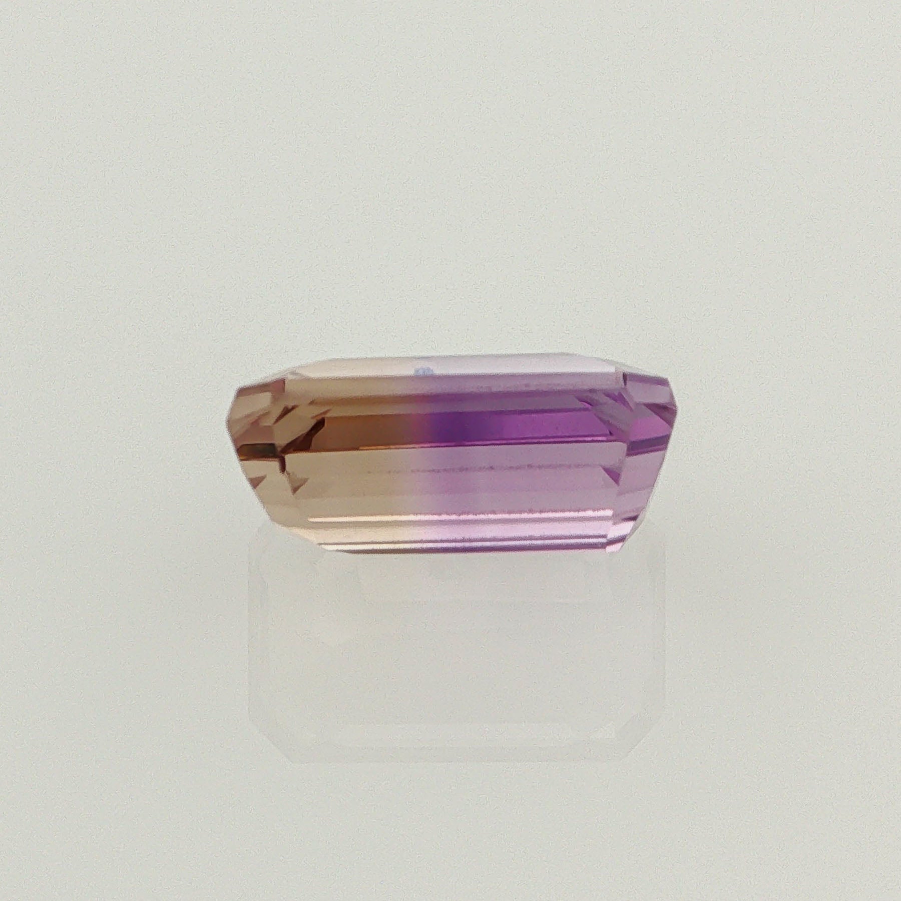 Natural ametrine, light purple / light yellow, emerald cut, 5.91 ct, loose gemstone, view 3.
