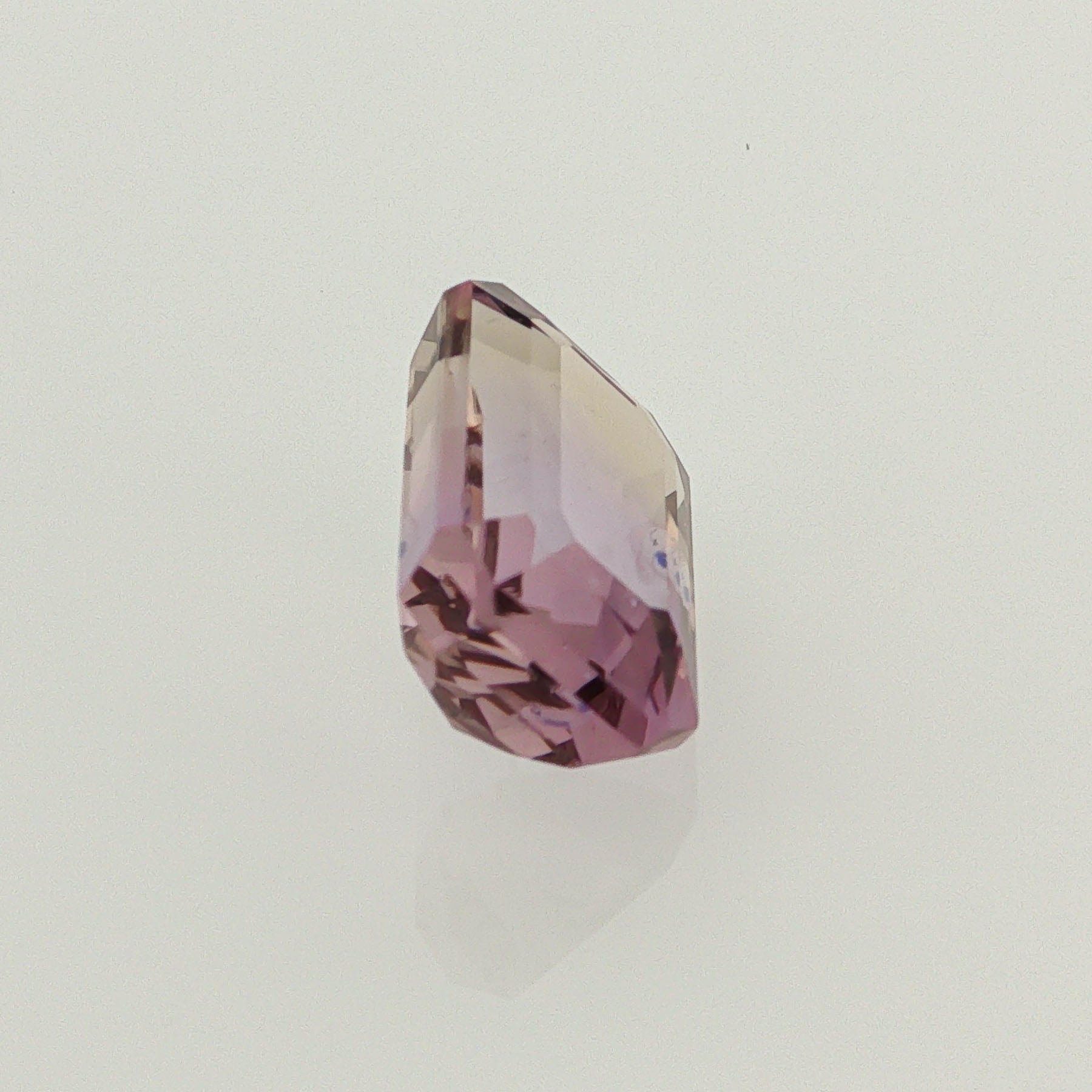 Natural ametrine, light purple / light yellow, emerald cut, 5.91 ct, loose gemstone, view 4.