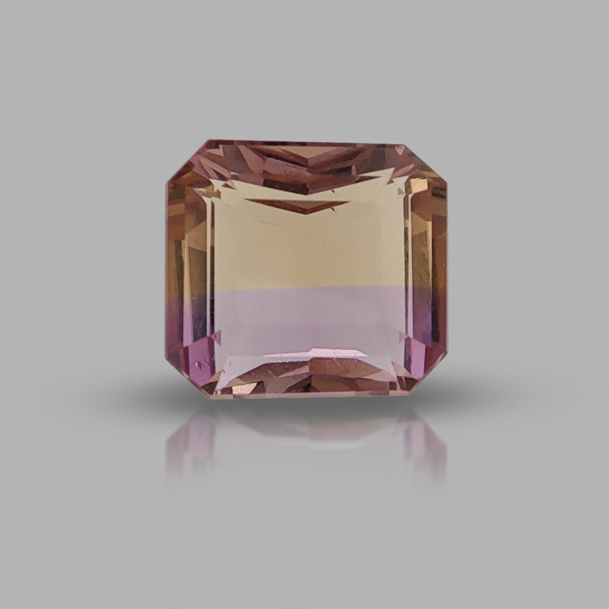 Natural ametrine, light purple / light yellow, octagon cut, 6.1 ct, loose gemstone.