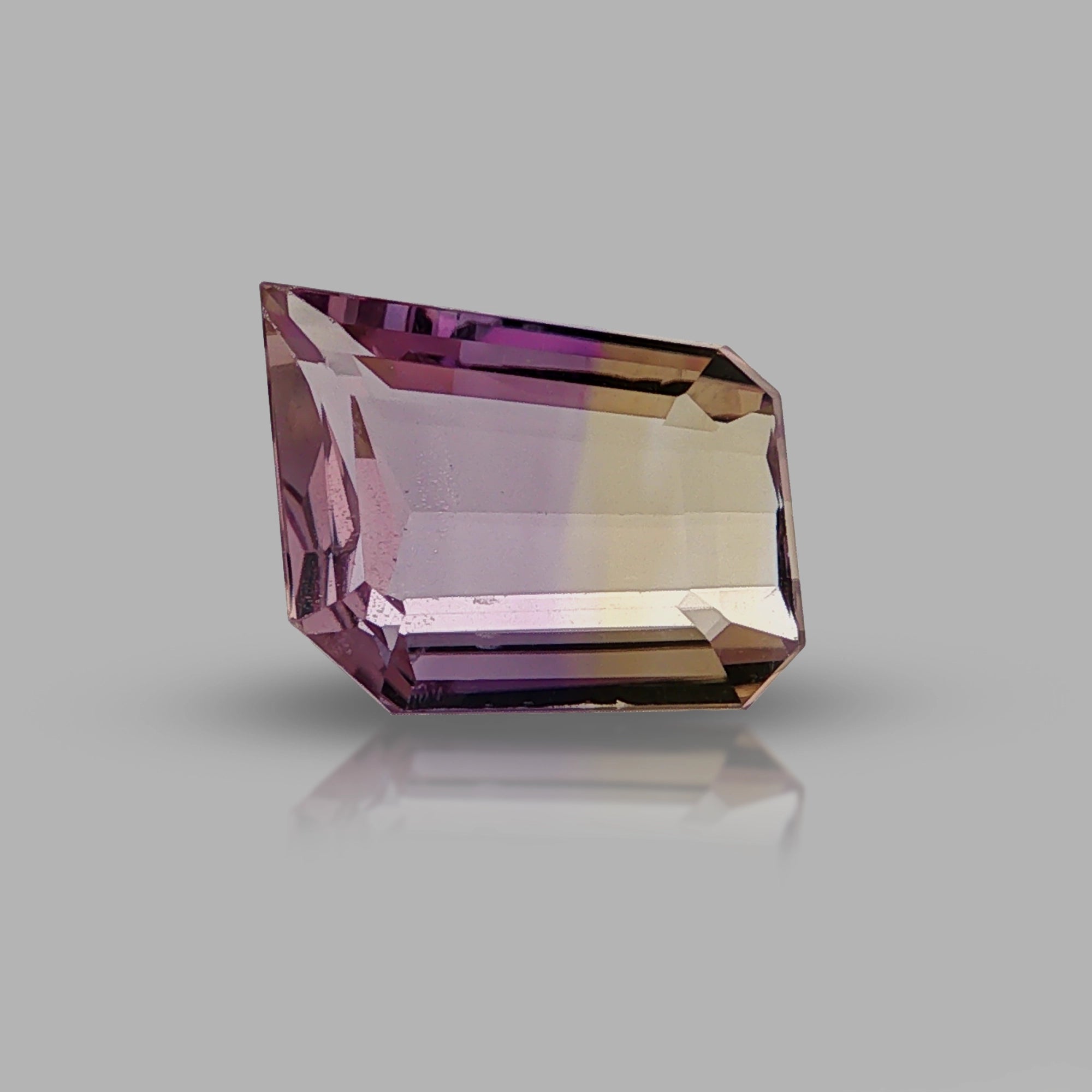 Natural ametrine, bicolor - purple / yellow, fancy cut, 6.72 ct, loose gemstone.