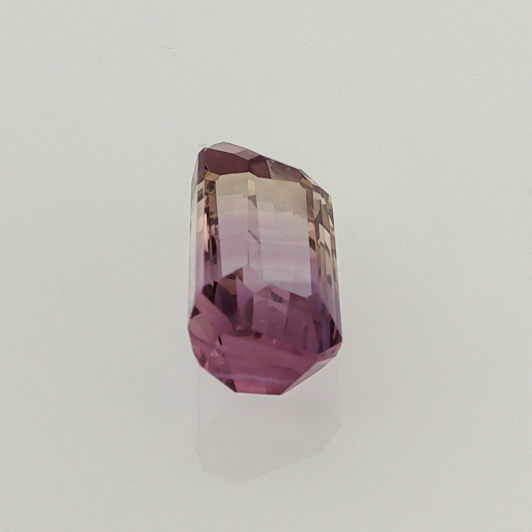Natural ametrine, light purple / light yellow, emerald cut, 6.86 ct, loose gemstone, view 4.