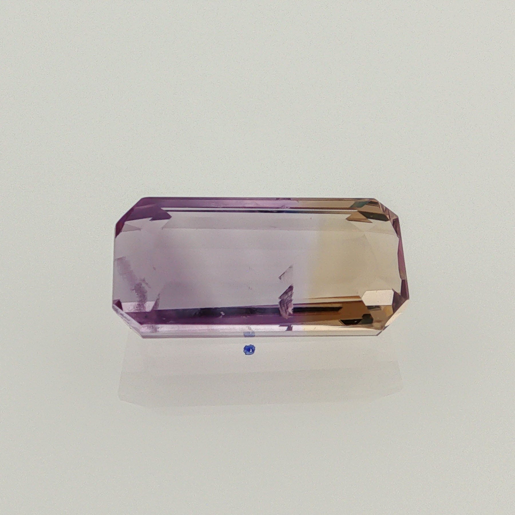 Natural ametrine, light purple / light yellow, emerald cut, 6.86 ct, loose gemstone.