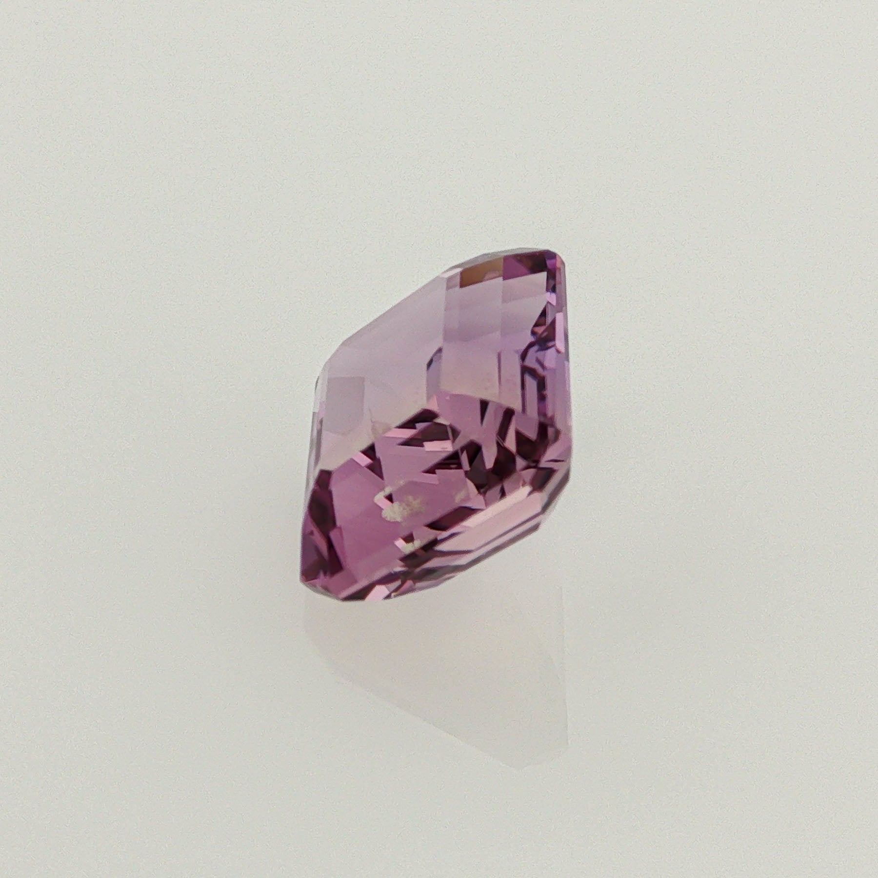 Natural ametrine, bicolor - vivid purple / vivid yellow, emerald cut, 7.18 ct, loose gemstone, view 2.