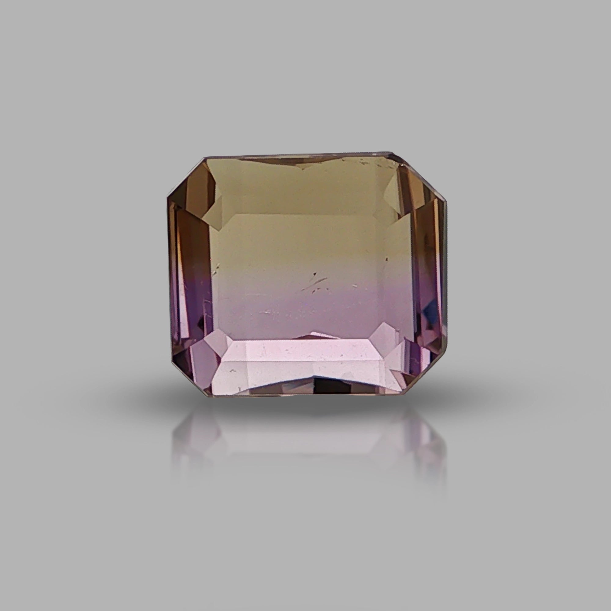 Natural ametrine, light purple / light yellow, octagon cut, 7.25 ct, loose gemstone.