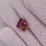 Natural Ametrine 7.27 carats, kite cut, purple and yellow bi-color gemstone, untreated