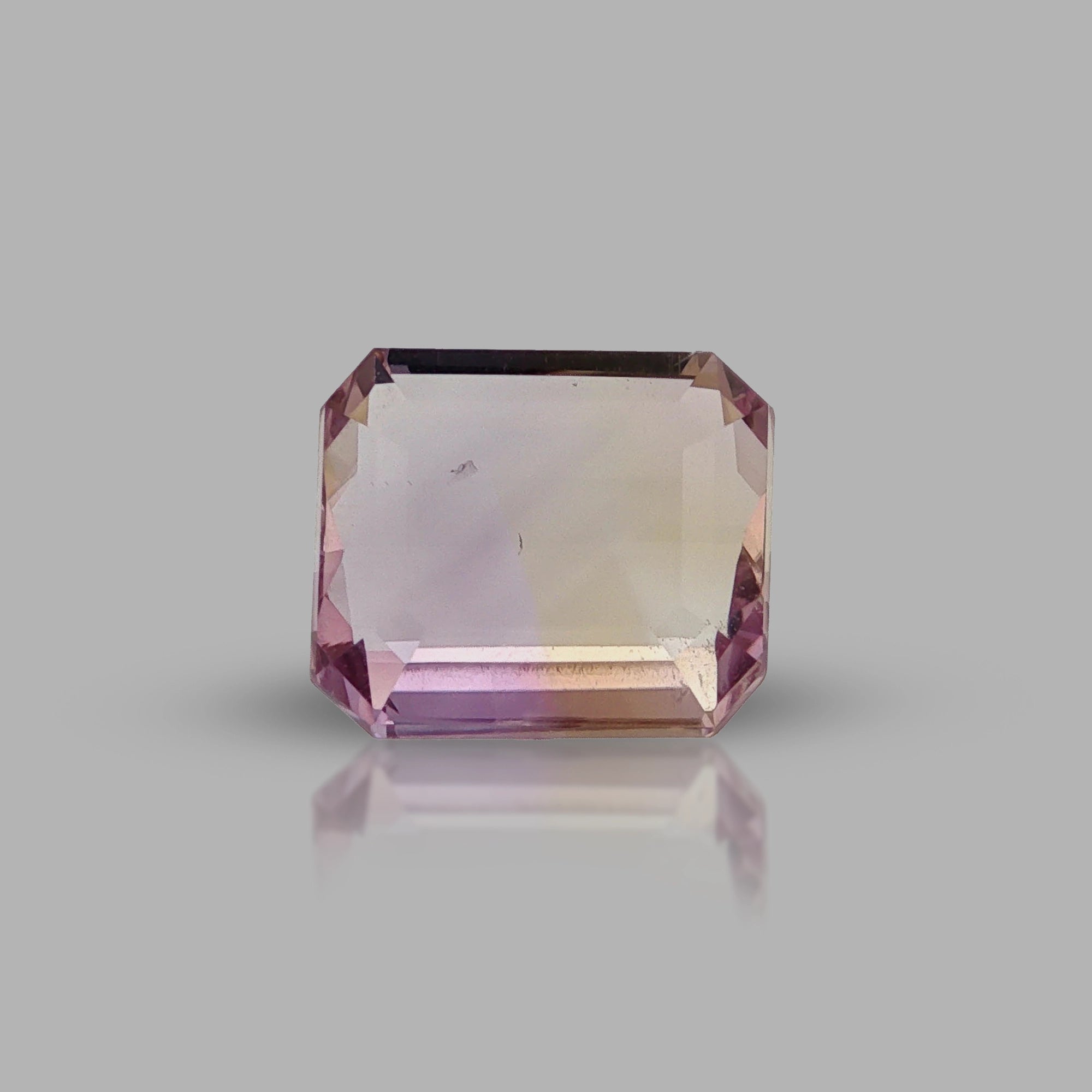 Natural ametrine, light purple / light yellow, octagon cut, 7.46 ct, loose gemstone.