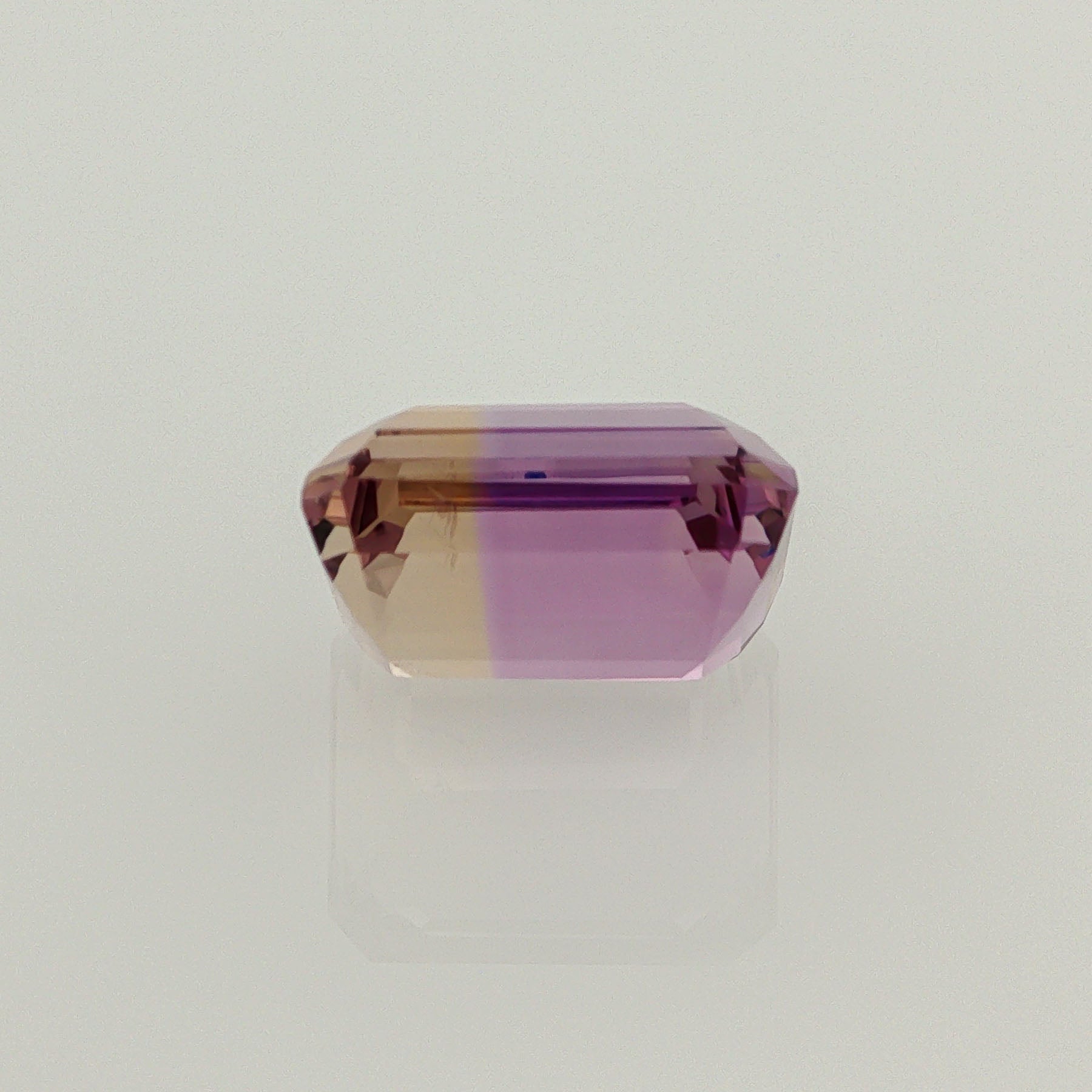 Natural ametrine, bicolor - purple / yellow, emerald cut, 8.29 ct, loose gemstone, view 3.