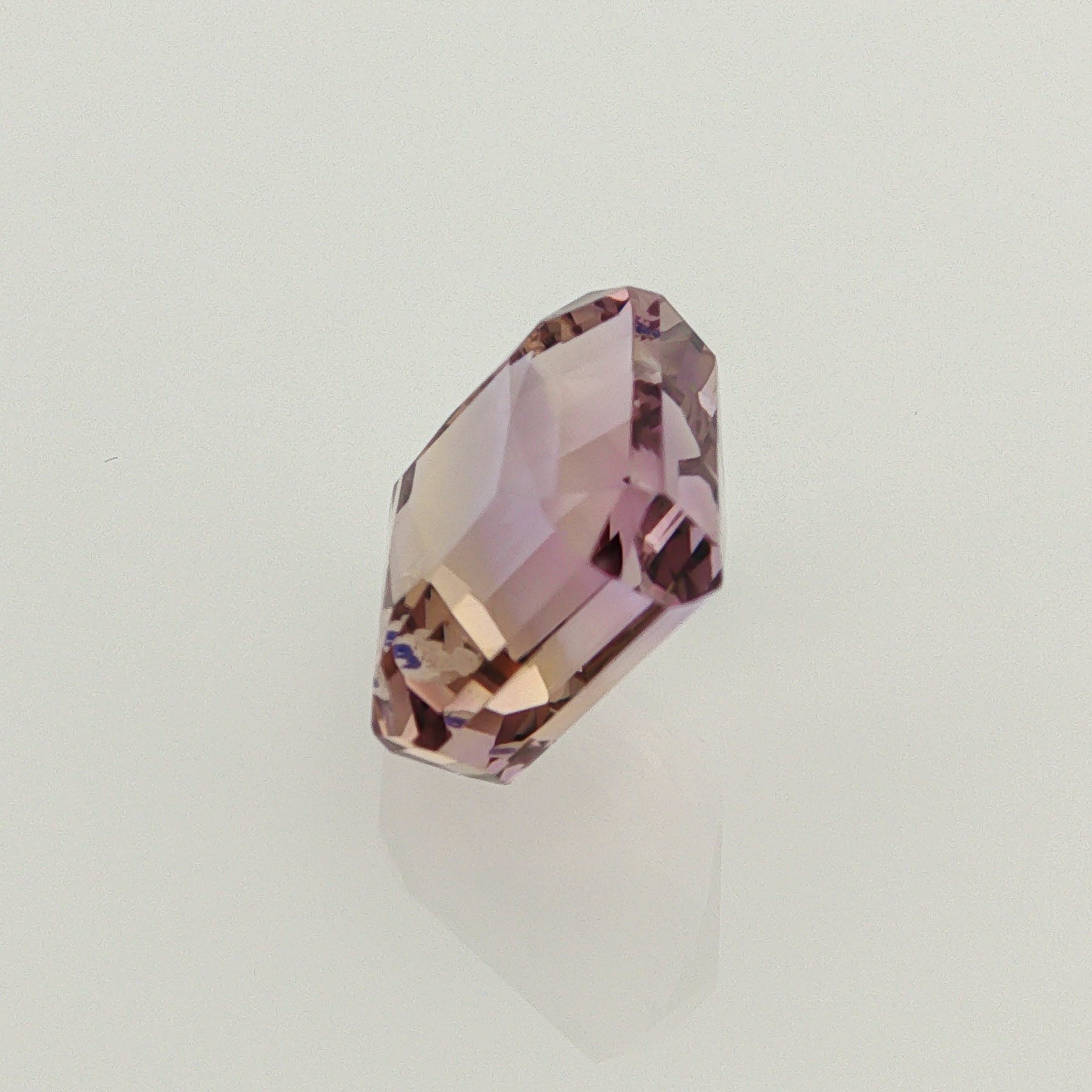 Natural ametrine, bicolor - purple / yellow, octagon cut, 8.48 ct, loose gemstone, view 2.