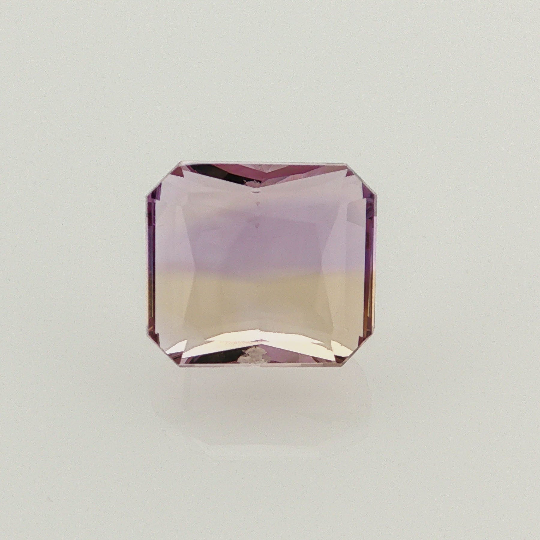 Natural ametrine, bicolor - purple / yellow, octagon cut, 8.48 ct, loose gemstone.
