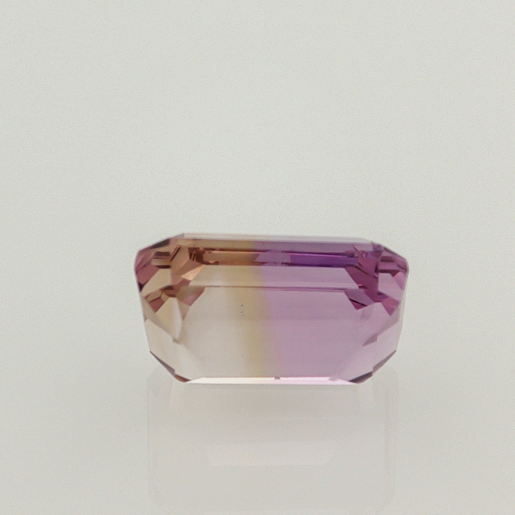 Natural ametrine, bicolor - purple / yellow, emerald cut, 8.87 ct, loose gemstone, view 3.