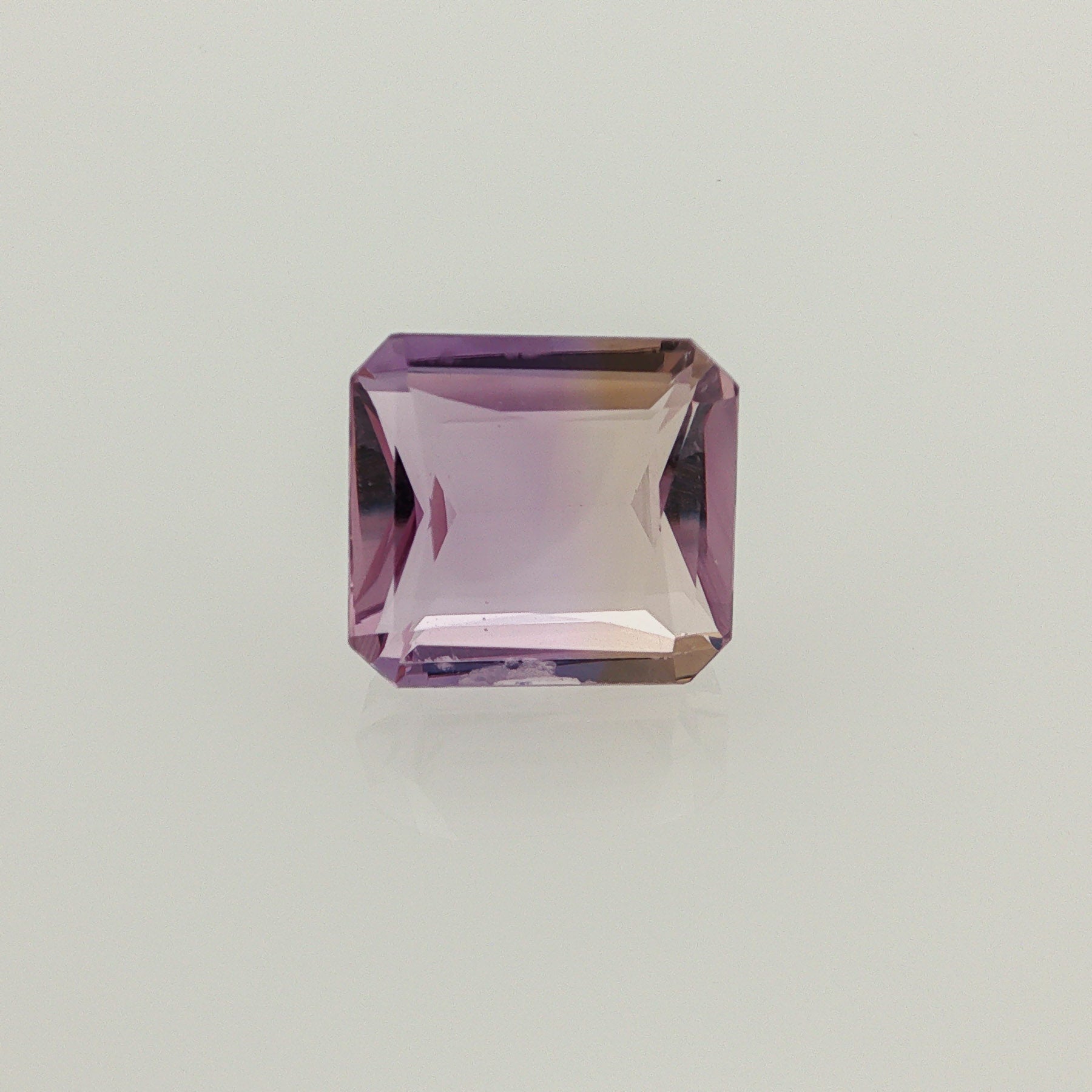 Natural ametrine, light purple / light yellow, octagon cut, 9.27 ct, loose gemstone.