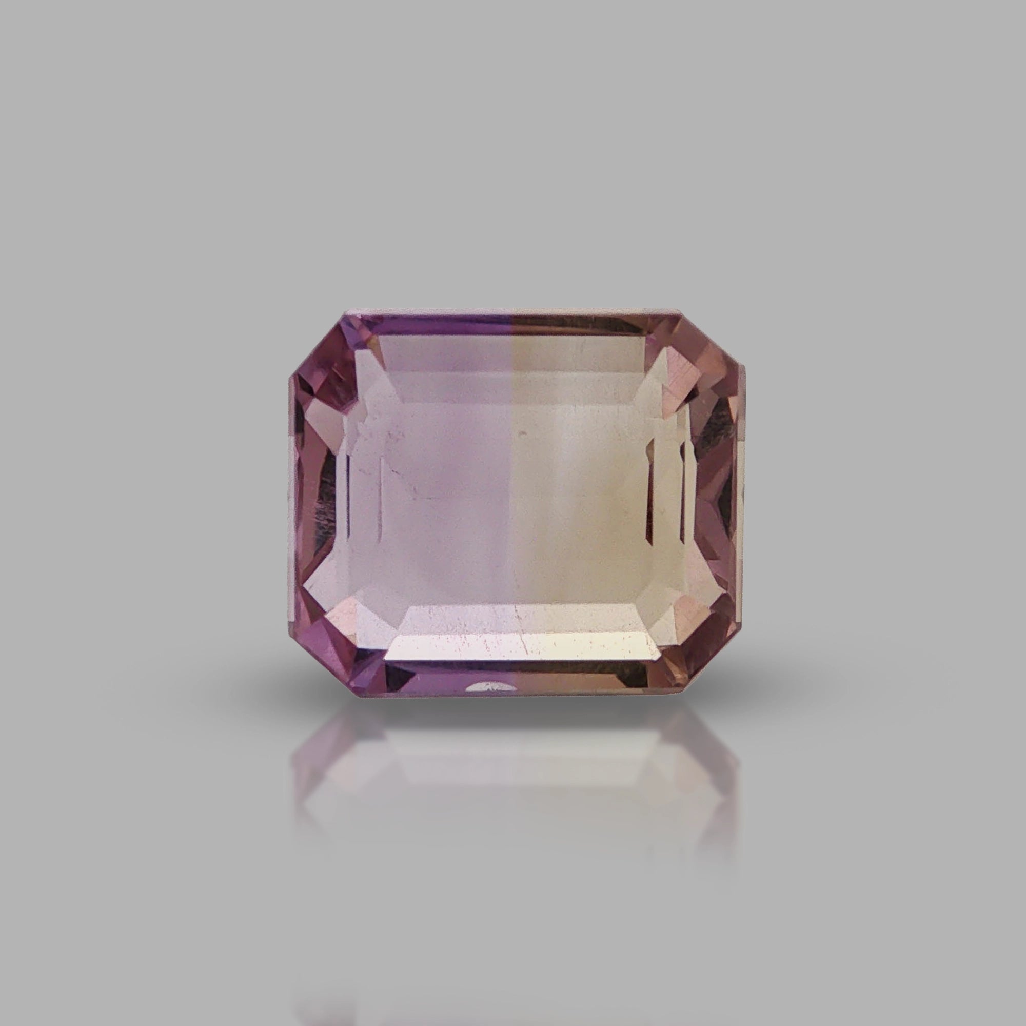 Natural ametrine, bicolor - purple / yellow, emerald cut, 9.48 ct, loose gemstone, view 5.