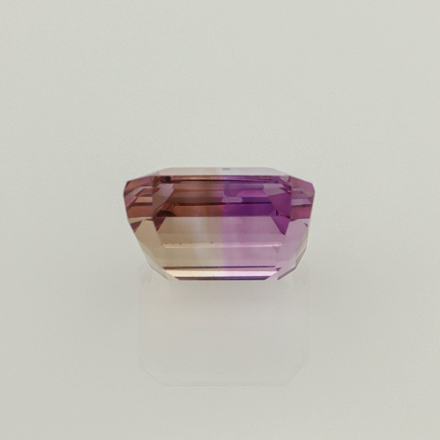 Natural ametrine, bicolor - purple / yellow, emerald cut, 9.48 ct, loose gemstone, view 3.