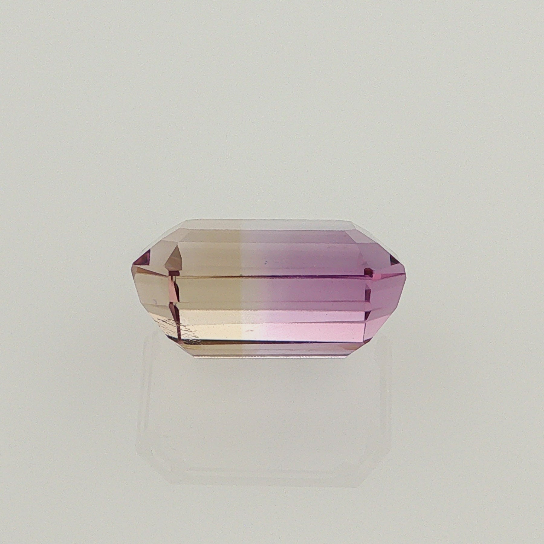 Natural ametrine, bicolor - purple / yellow, emerald cut, 9.53 ct, loose gemstone, view 3.