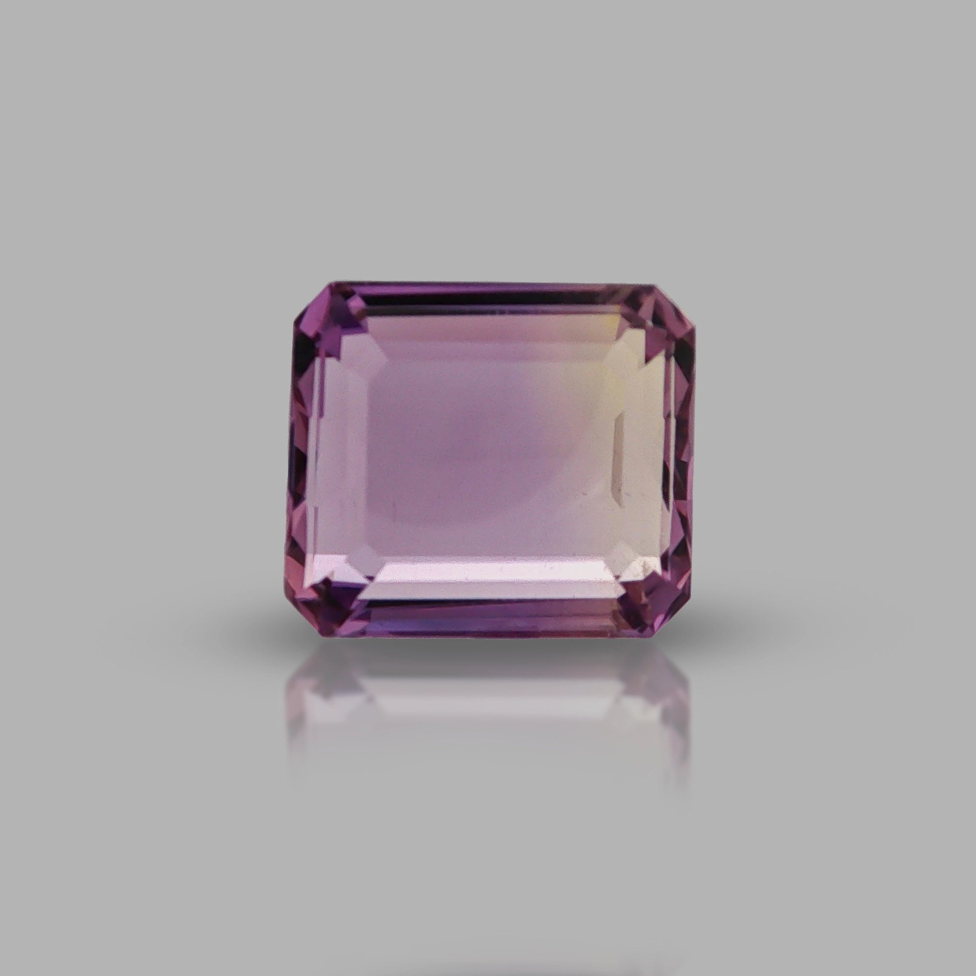 Natural ametrine, bicolor - vivid purple / yellow, emerald cut, 9.62 ct, loose gemstone, view 5.