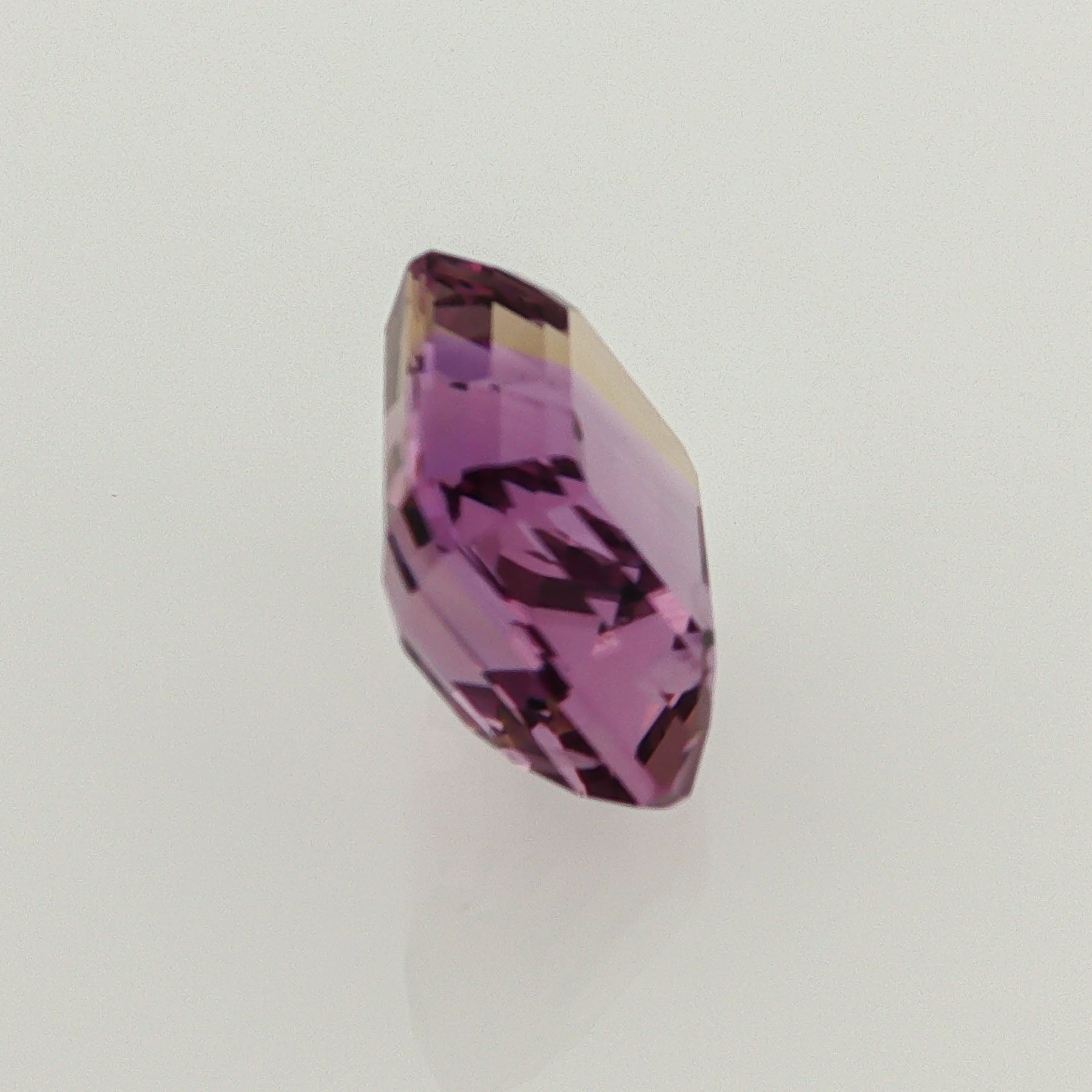 Natural ametrine, bicolor - vivid purple / yellow, emerald cut, 9.62 ct, loose gemstone, view 4.