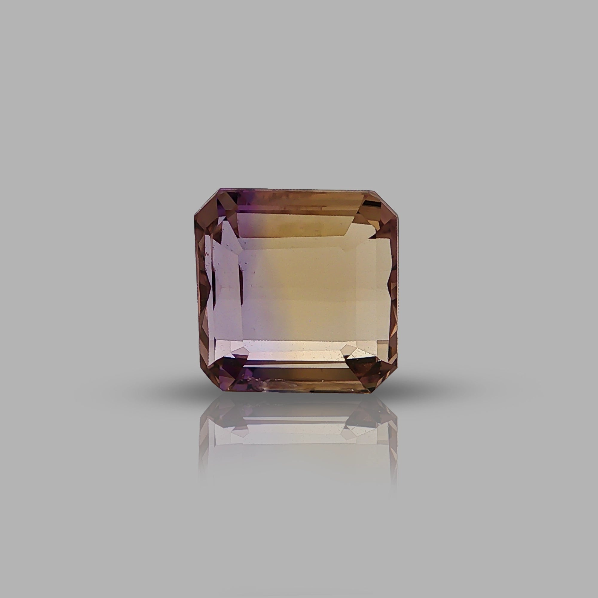 Natural ametrine, bicolor - purple / yellow, rectangle cut, 9.7 ct, loose gemstone.