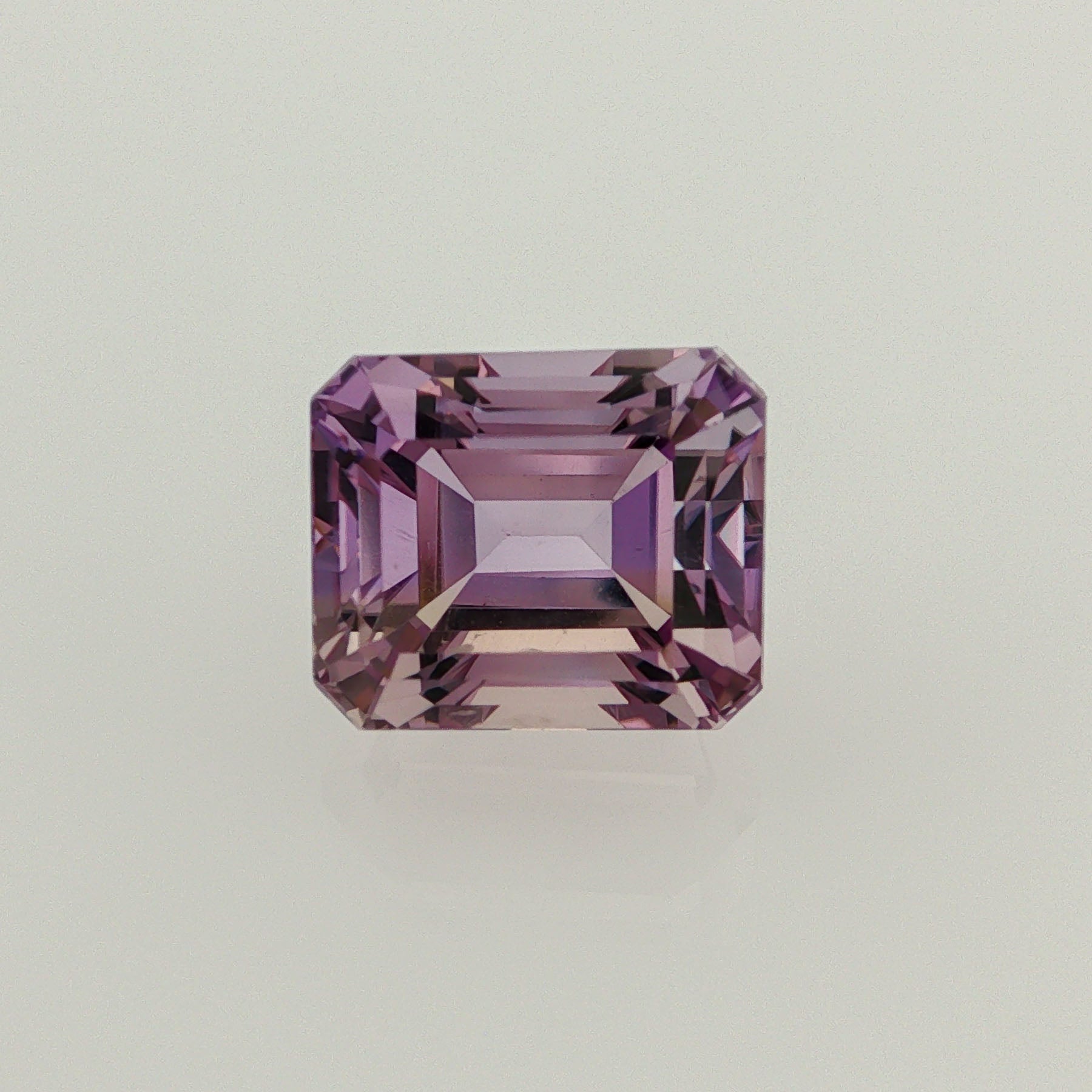 Natural ametrine, light purple / light yellow, octagon cut, 9.72 ct, loose gemstone.