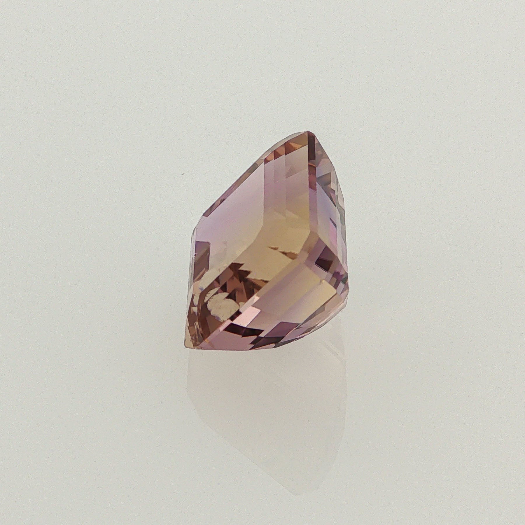 Natural ametrine, light purple / light yellow, emerald cut, 9.91 ct, loose gemstone, view 2.