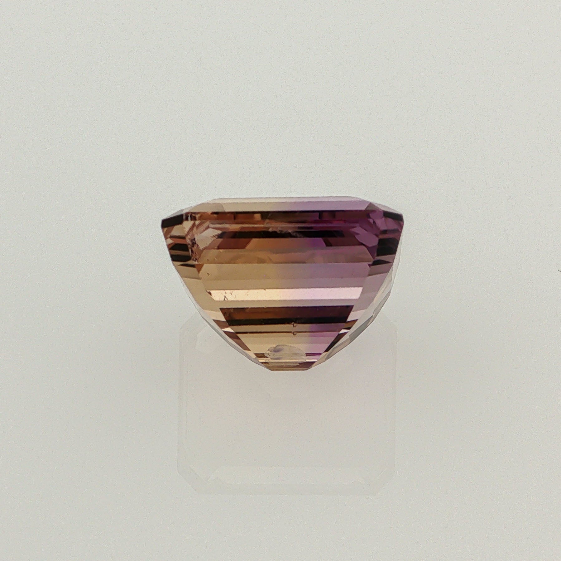 Natural ametrine, light purple / light yellow, emerald cut, 9.91 ct, loose gemstone, view 3.