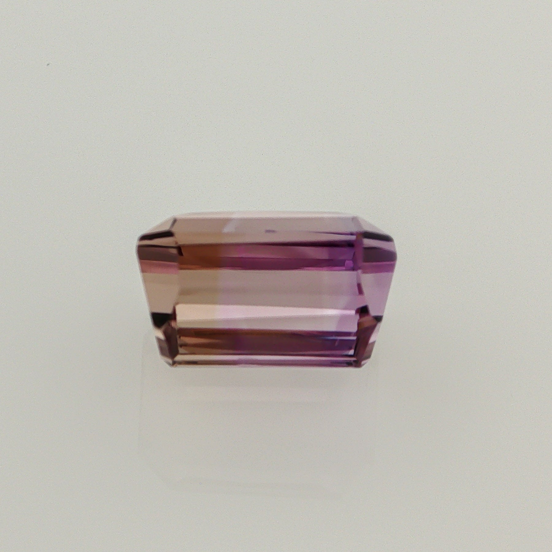 Natural ametrine, light purple / light yellow, octagon cut, 9.91 ct, loose gemstone, view 3.